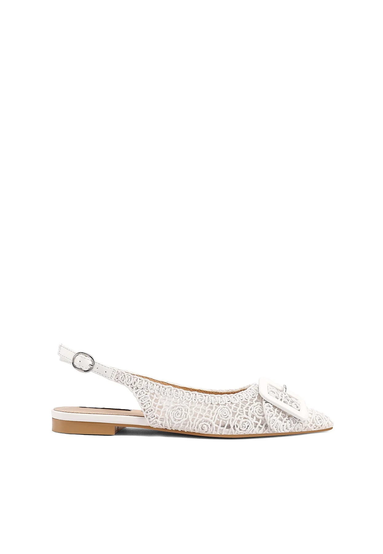 Ballerina slingback ricamata con dettaglio fibbia ZM9997 - Image 10