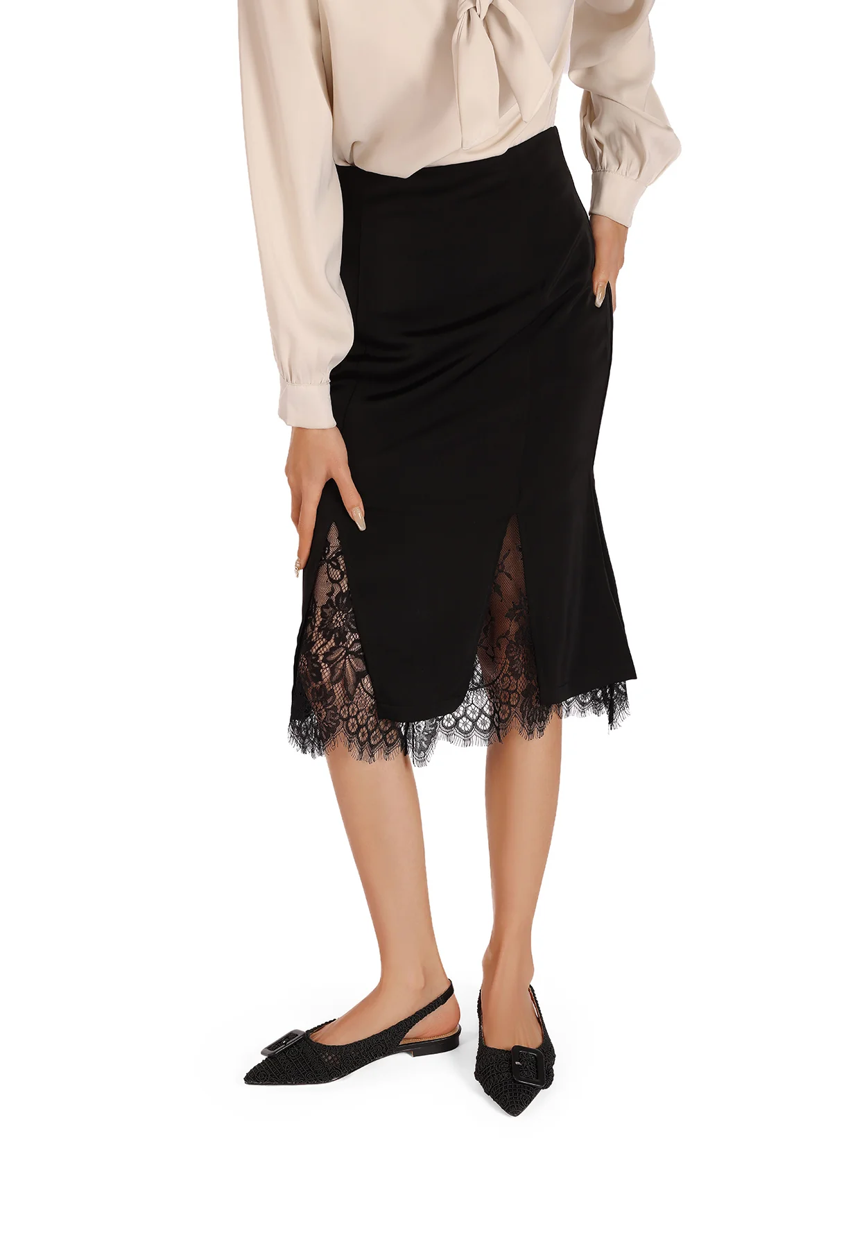 Ballerina slingback ricamata con dettaglio fibbia ZM9997 - Image 21