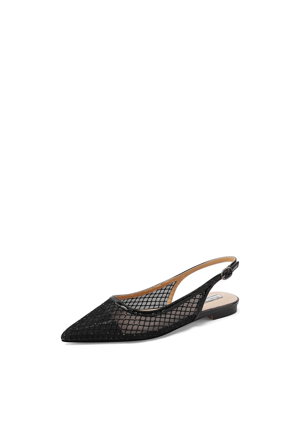 Ballerina slingback nera a rete elegante ZM9998 - Image 3