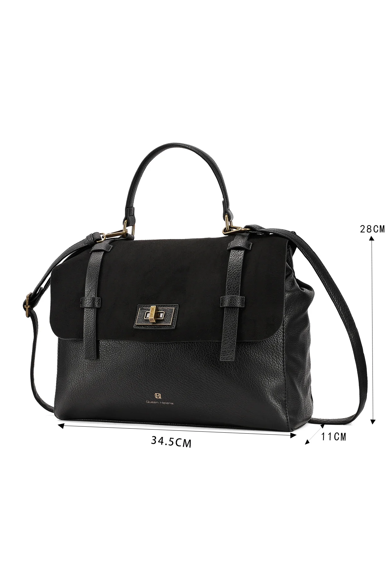 Borsa stile college in ecopelle e camoscio M1054 - Image 4