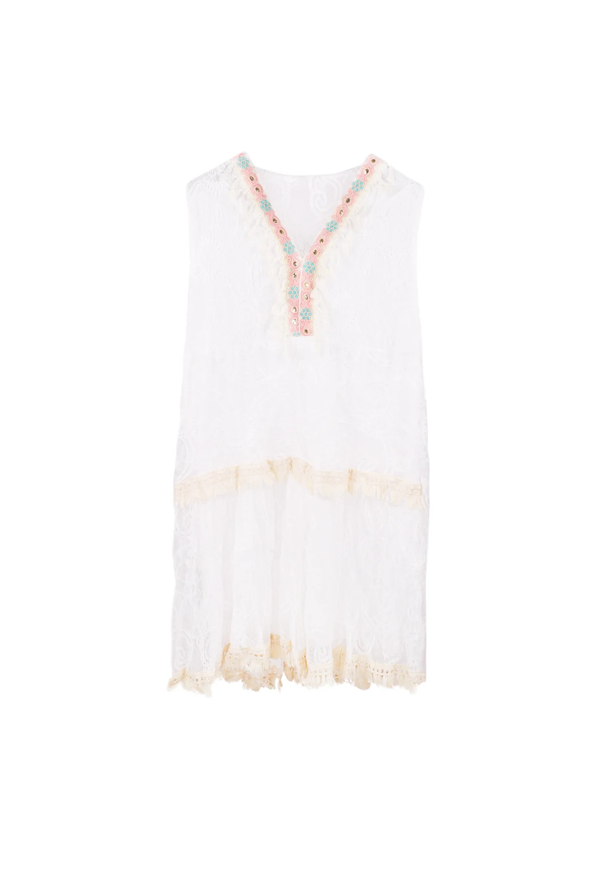 Copricostume donna ricamato stile boho COM5 - Image 4