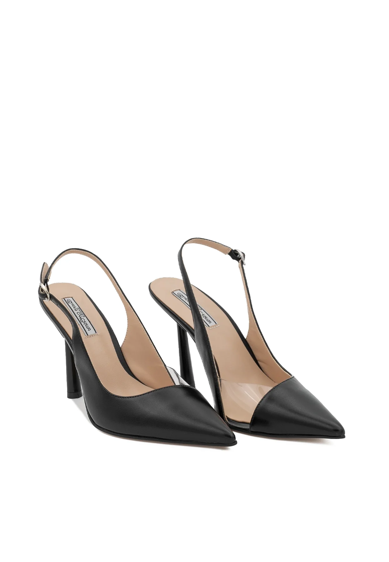 Décolleté slingback con inserto trasparente K3159 - Image 4