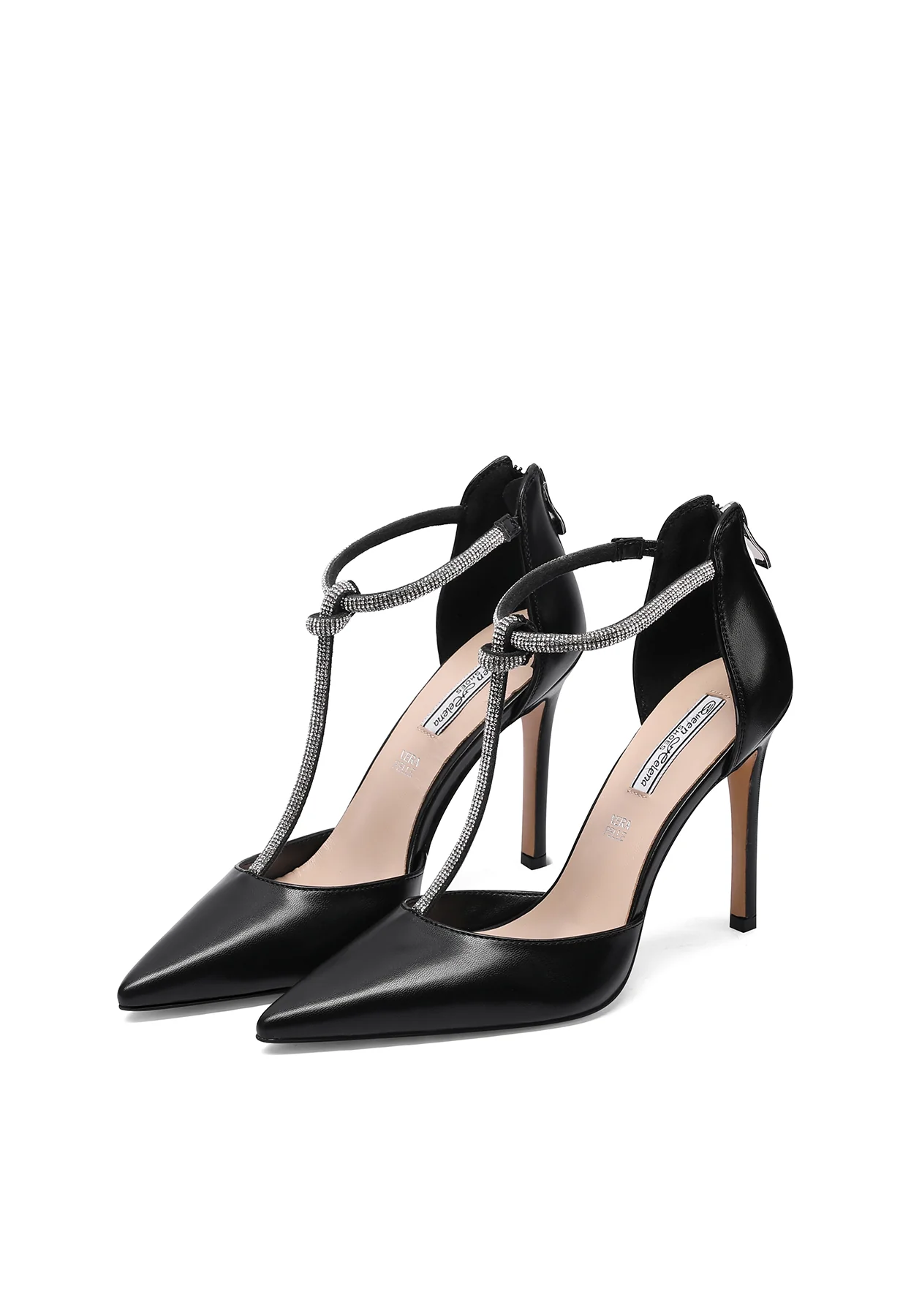 Décolleté gioiello slingback con T-bar in strass K3217 - Image 7