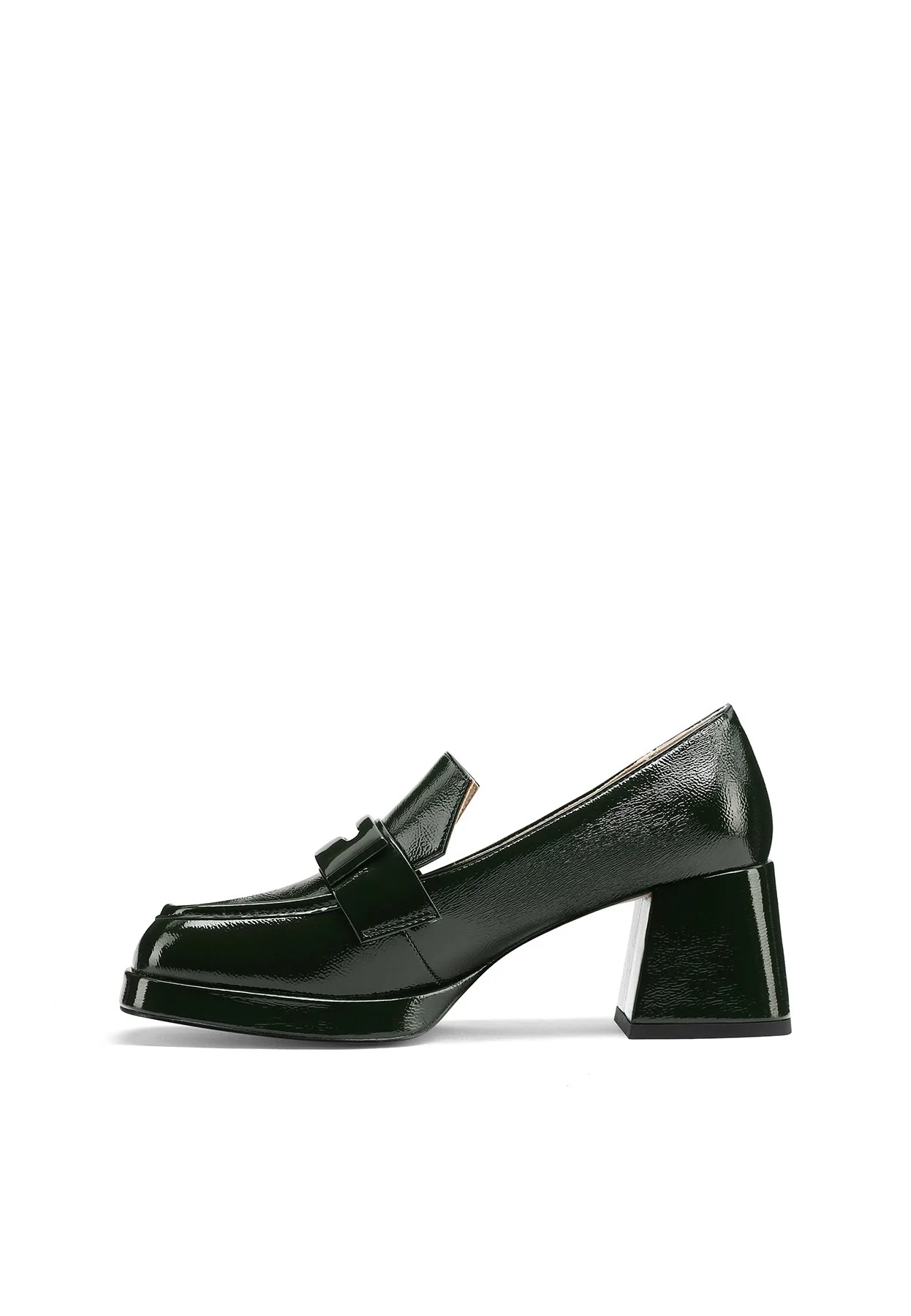 Mocassino lucido con tacco largo geometrico K3247 - Image 19