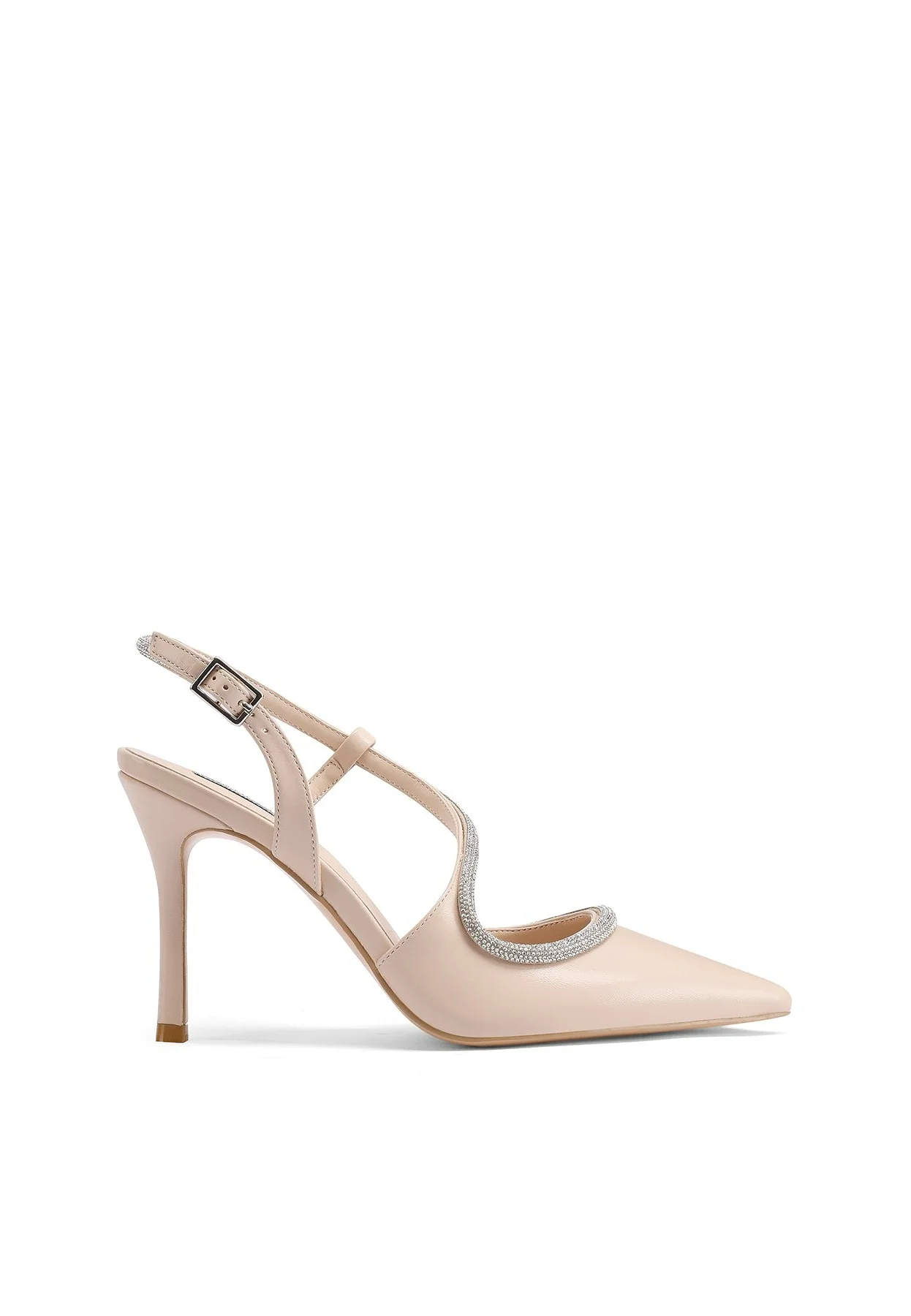 Décolleté a punta con profilo strass e slingback K3292 - Image 16