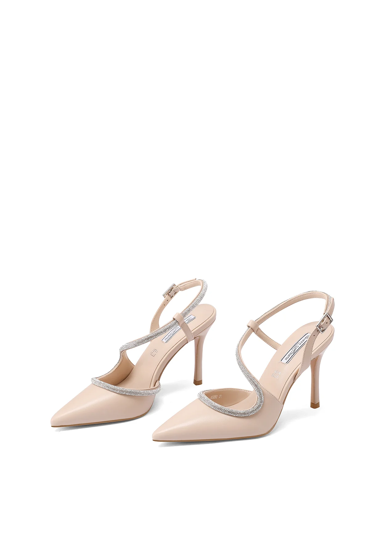 Décolleté a punta con profilo strass e slingback K3292 - Image 18