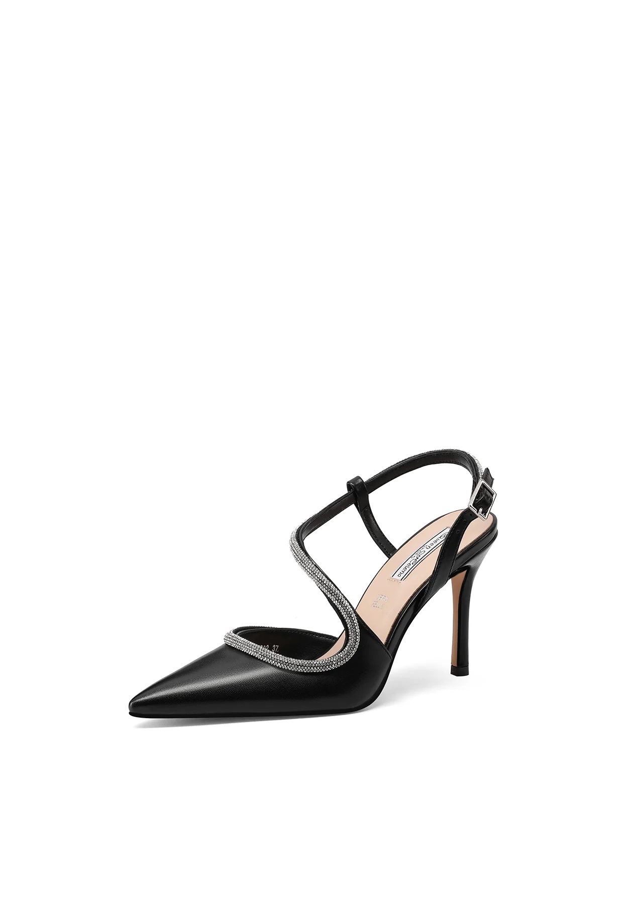 Décolleté a punta con profilo strass e slingback K3292 - Image 3
