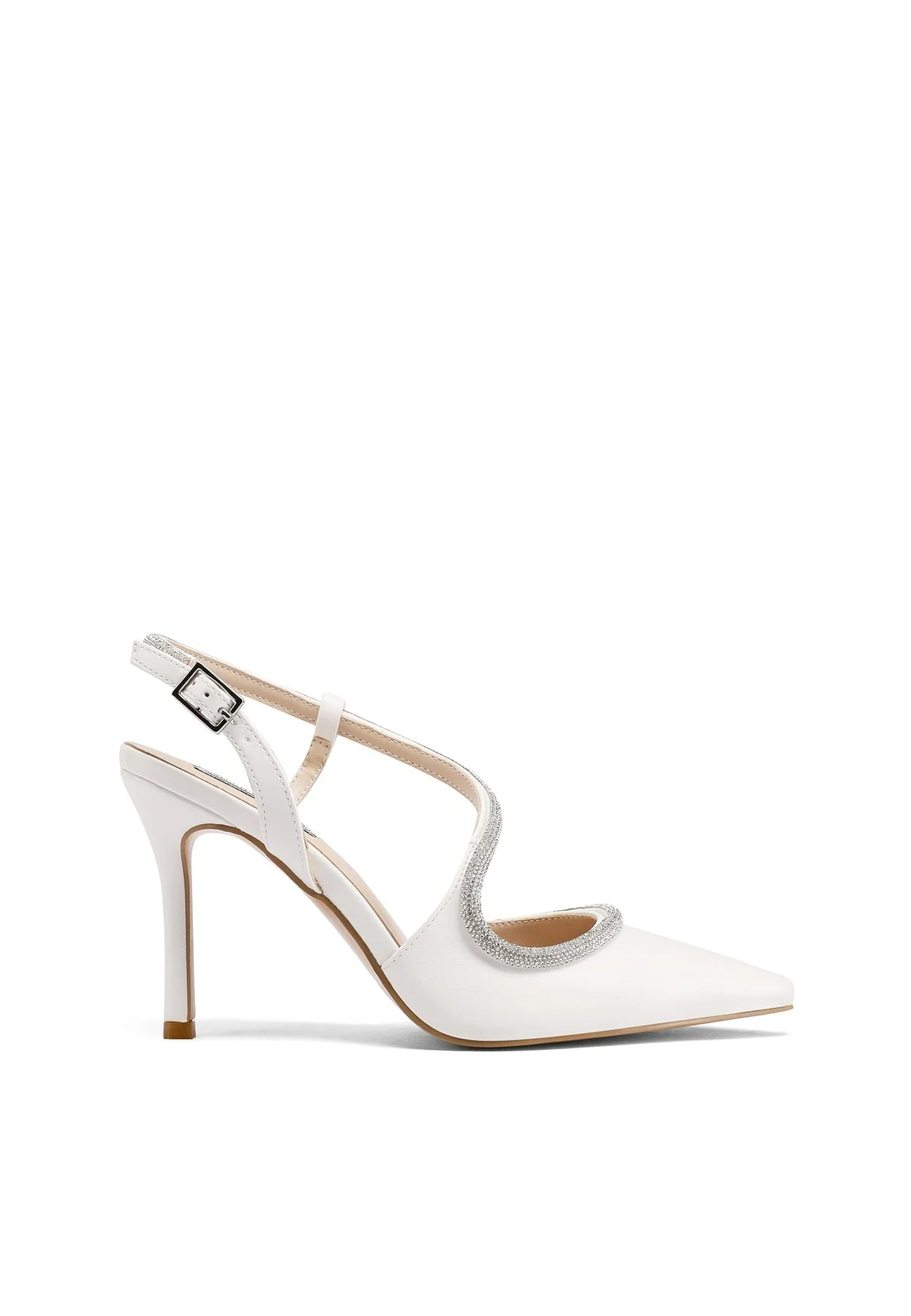Décolleté a punta con profilo strass e slingback K3292 - Image 9