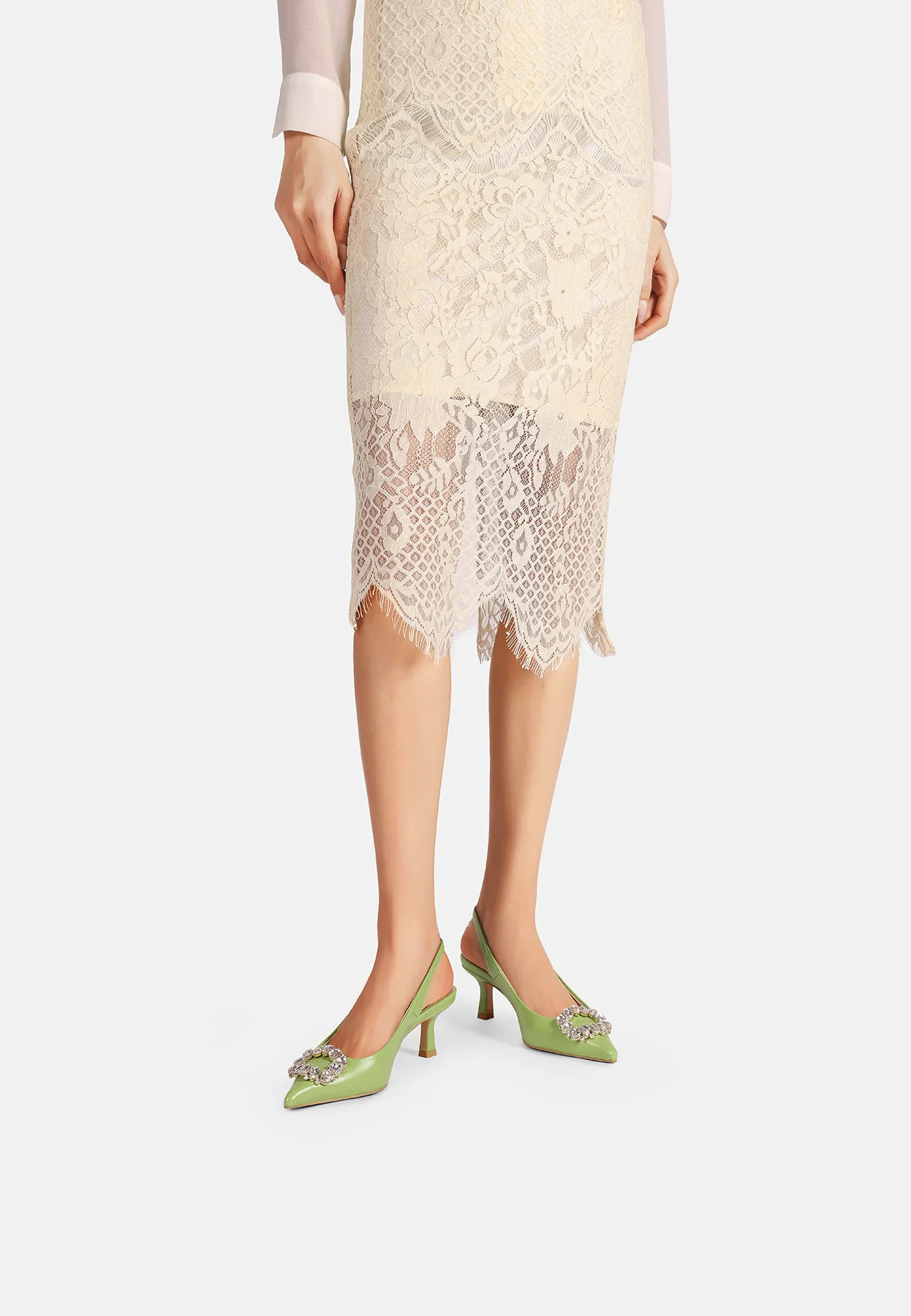 Dècolletè Slingback a punta con fibbia gioiello K3320 - Image 15