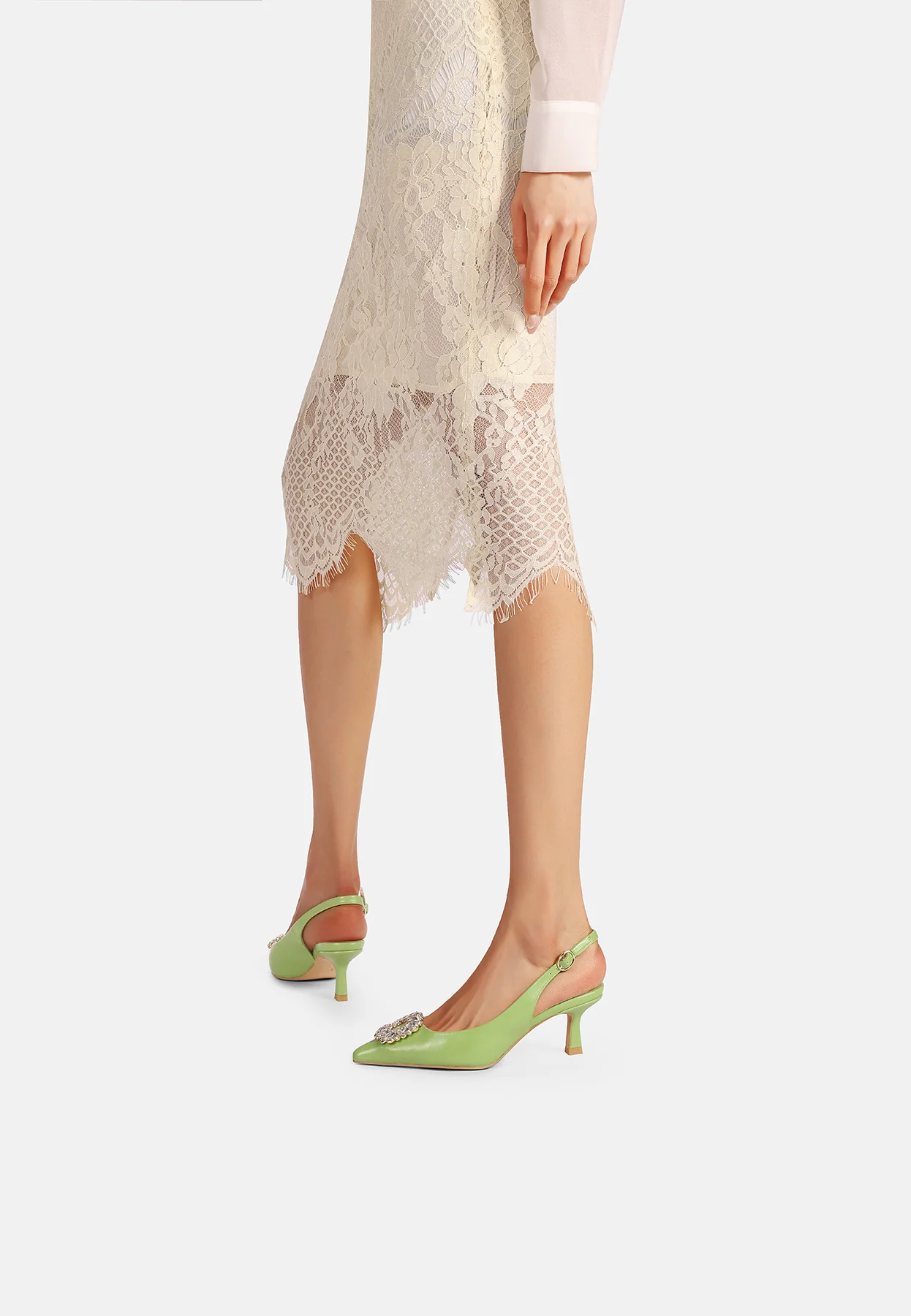Dècolletè Slingback a punta con fibbia gioiello K3320 - Image 20