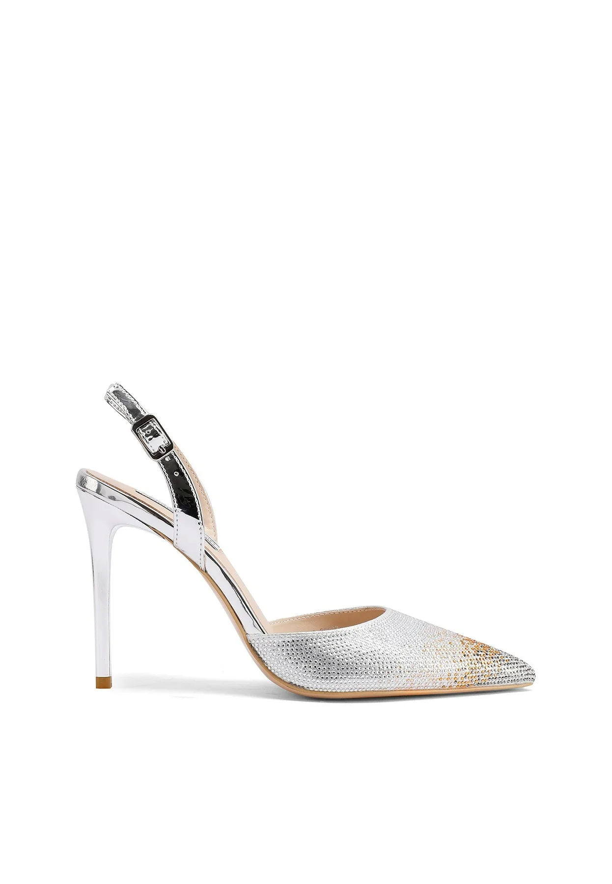 Décolleté slingback a punta con micro strass K3336 - Image 9