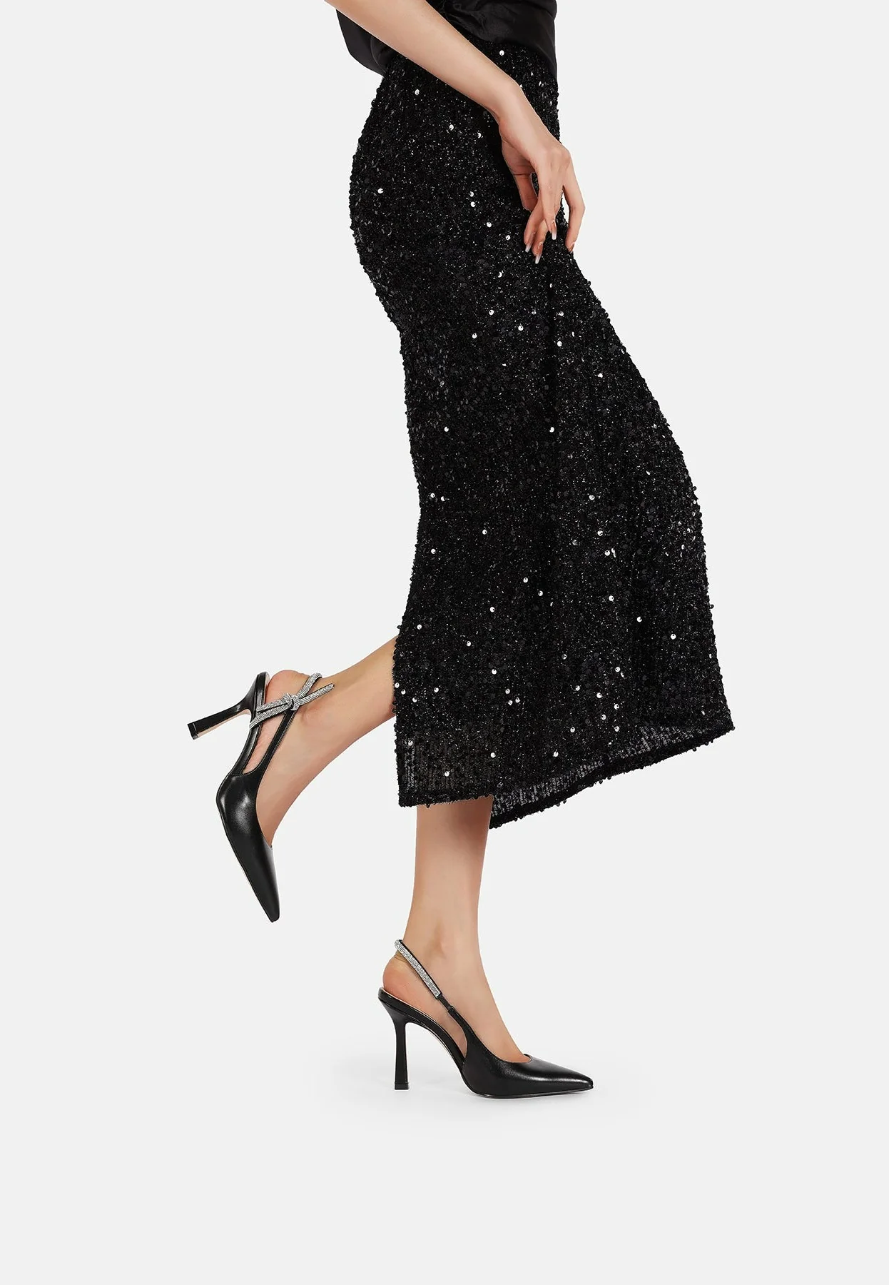 Decollete Slingback con laccio gioiello e tacco alto K3347