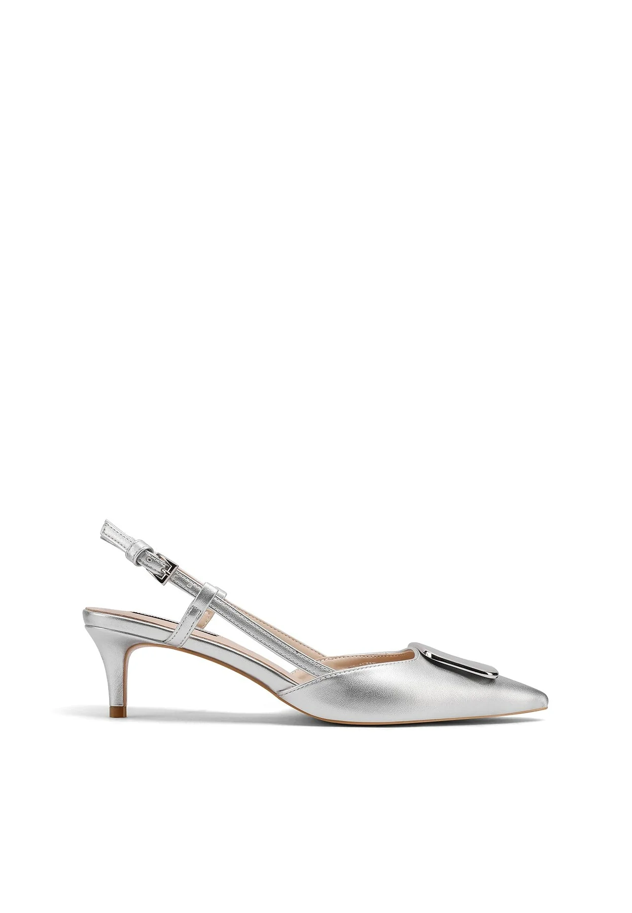 Dècolletè Slingback a punta con maxi fibbia e tacco basso K3348 - Image 2