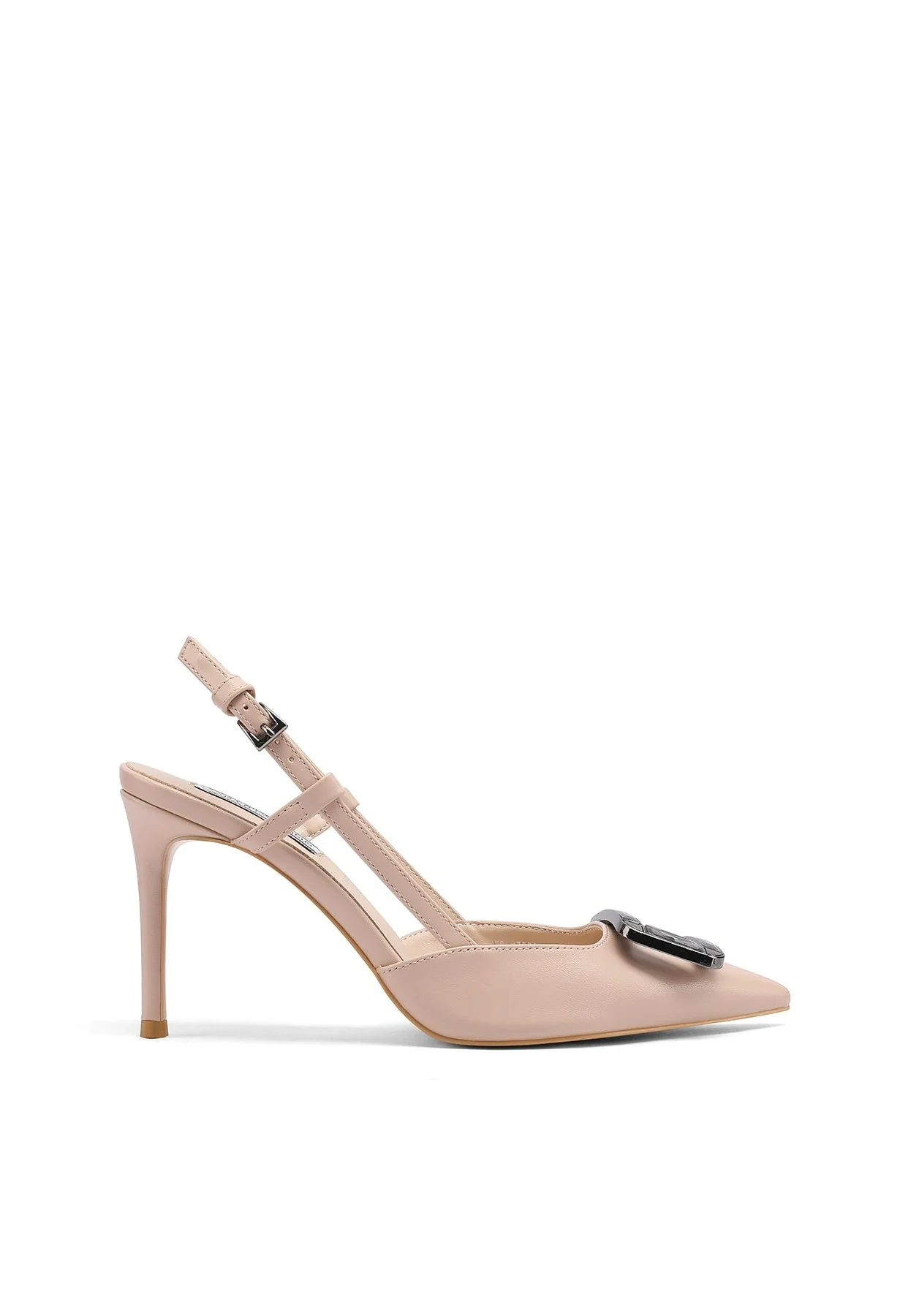 Dècolletè Slingback a punta con maxi fibbia e tacco alto K3350 - Image 2