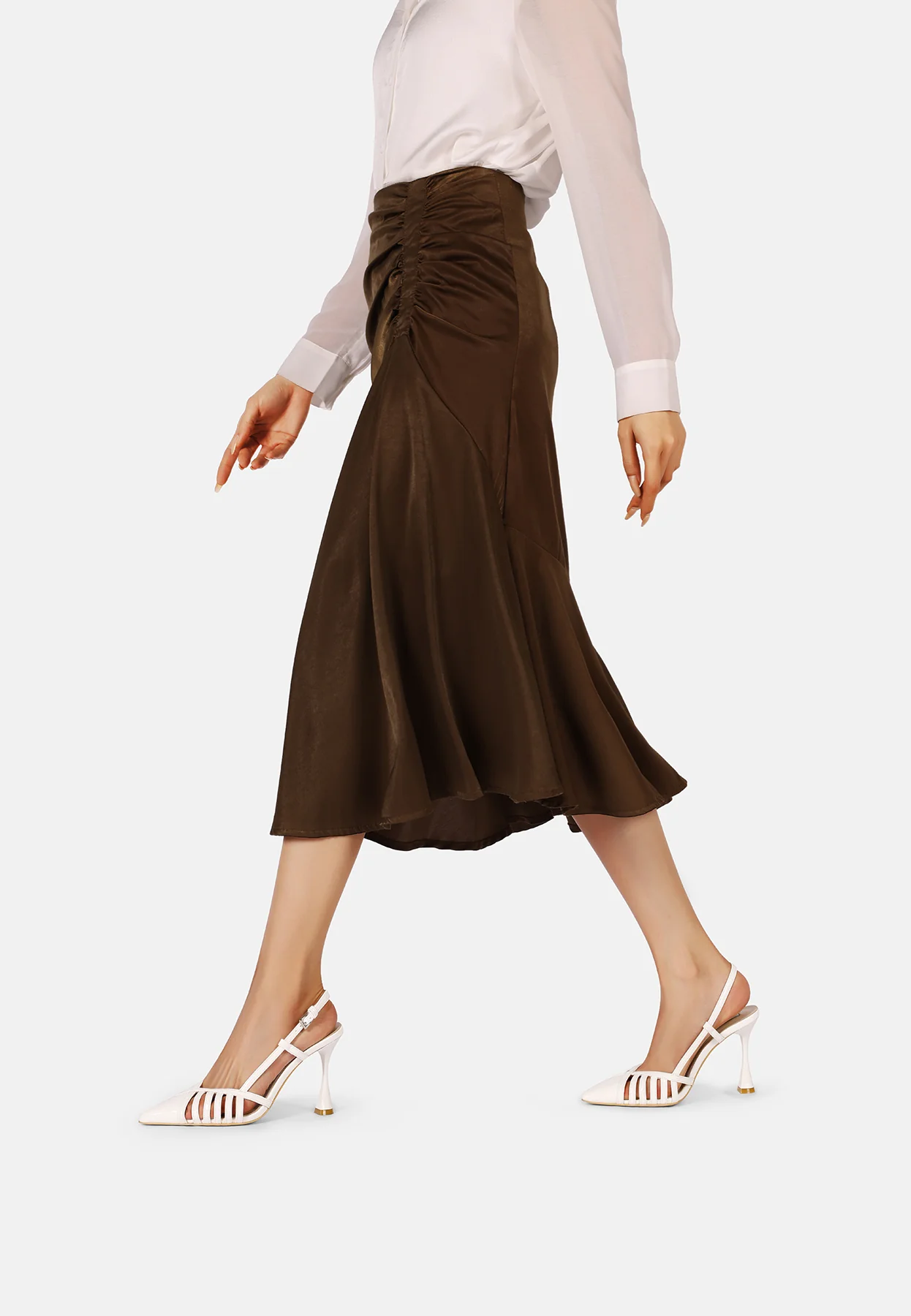 Décolleté slingback con fasce e tacco alto a clessidra K3367 - Image 16