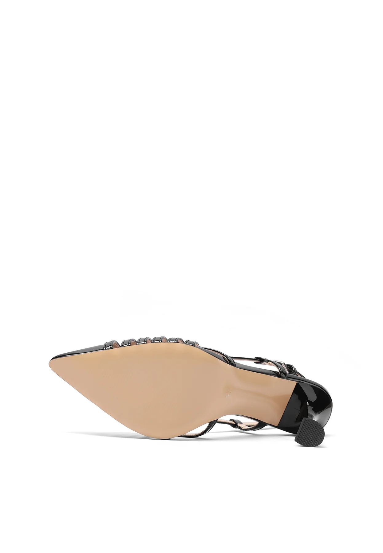 Décolleté slingback con fasce e tacco alto a clessidra K3367 - Image 7