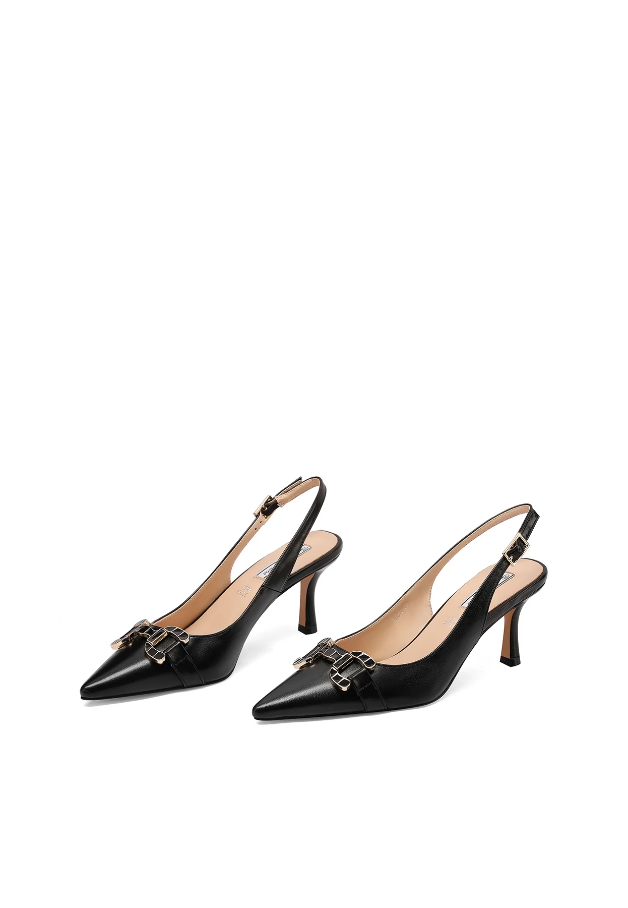 Dècolletè Slingback con morsetto decorativo e tacco medio K3396 - Image 12