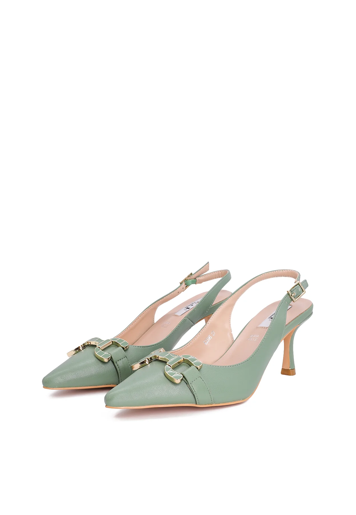 Dècolletè Slingback con morsetto decorativo e tacco medio K3396 - Image 18