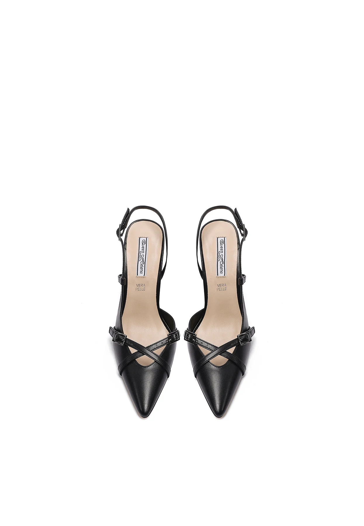 Dècolletè slingback a punta con tacco alto e cinturini - Image 12