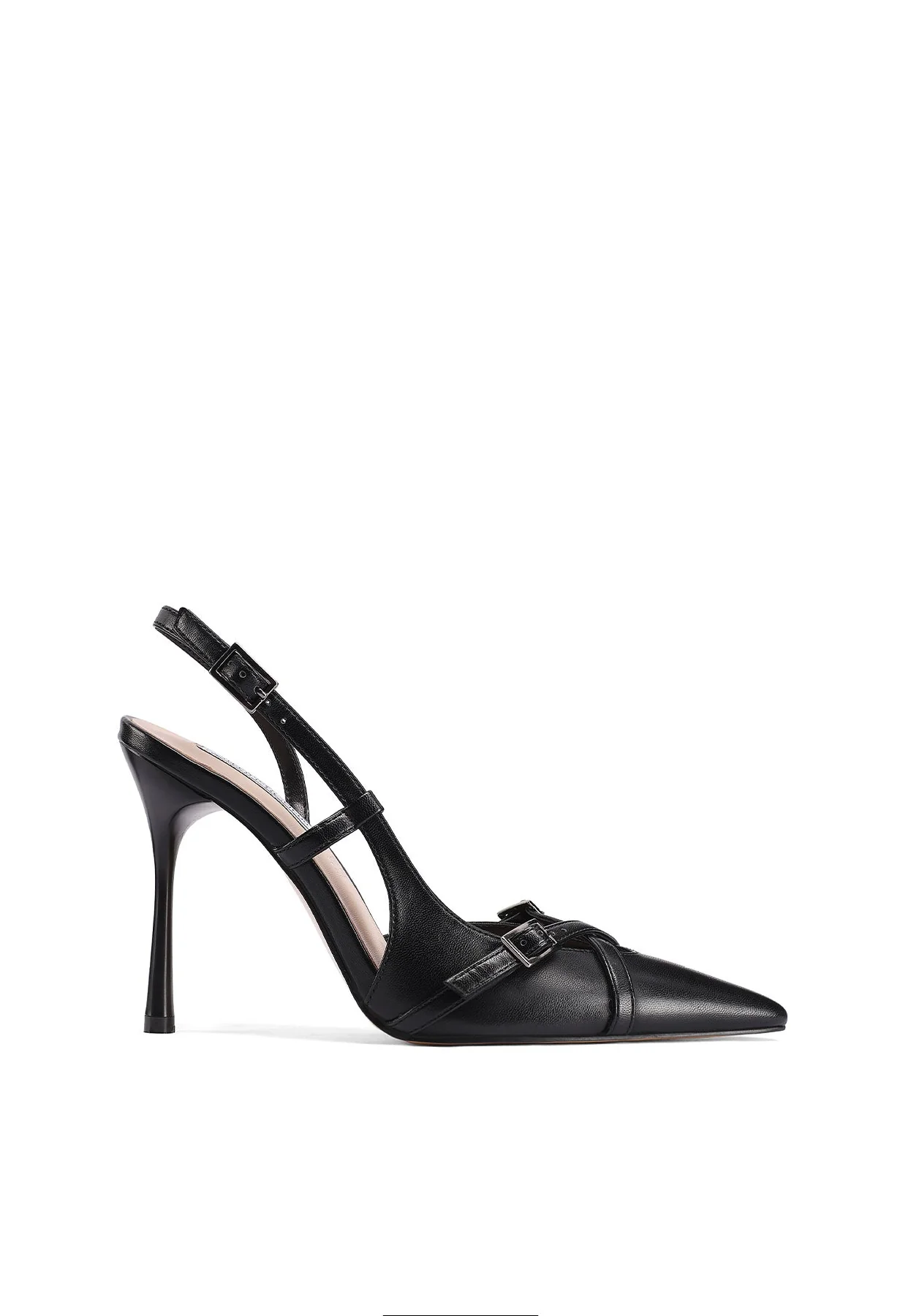 Dècolletè slingback a punta con tacco alto e cinturini - Image 9