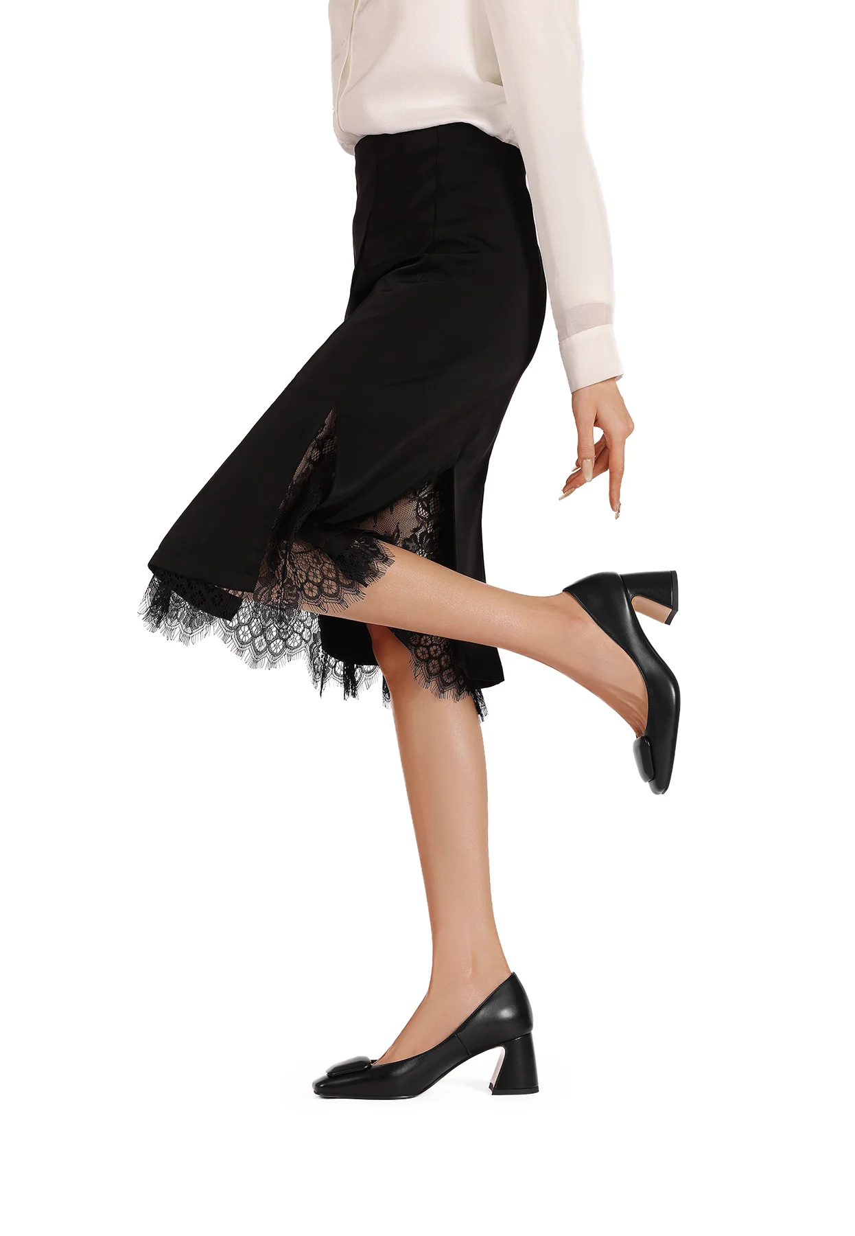 Décolleté con punta squadrata e tacco largo K3688 - Image 8
