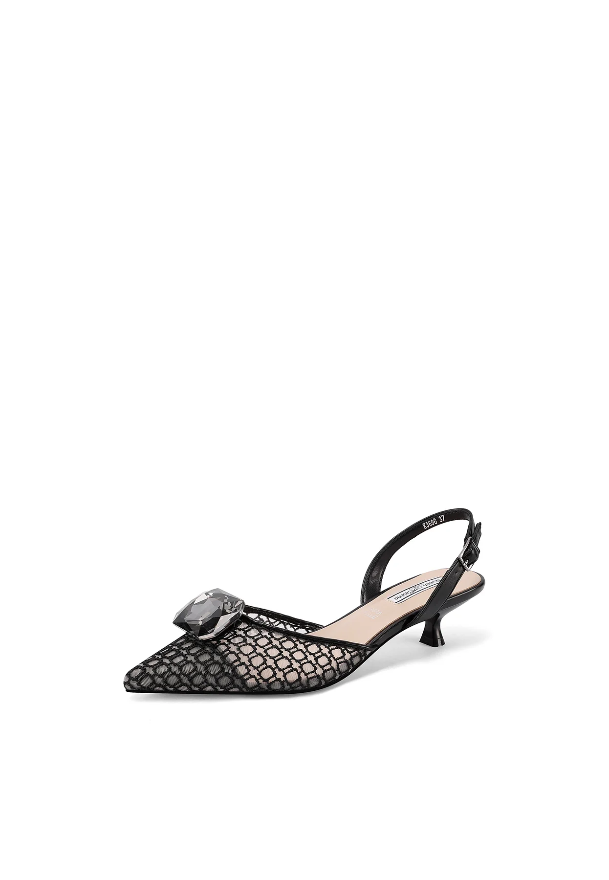 Dècolletè Slingback ricamata con applicazione gioiello K3696 - Image 10