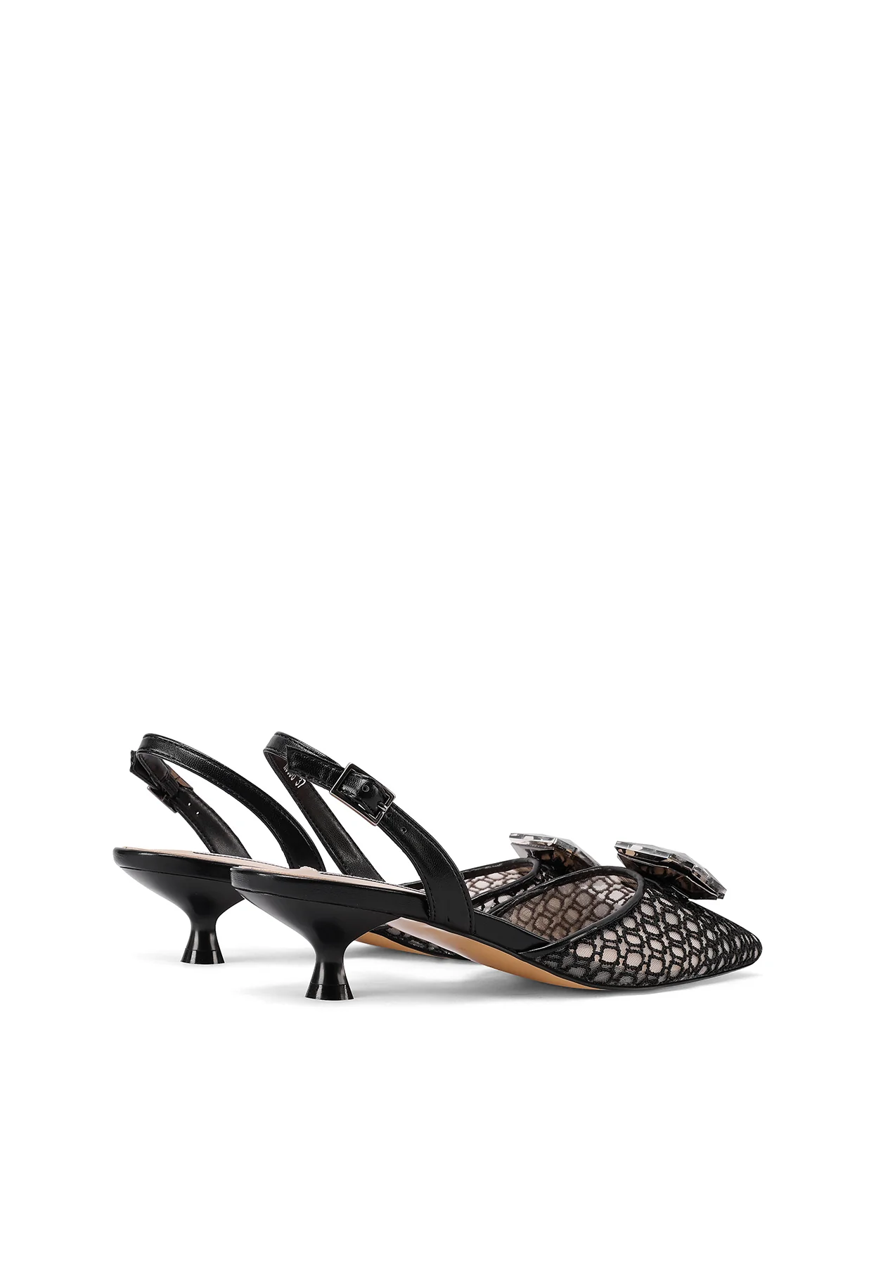 Dècolletè Slingback ricamata con applicazione gioiello K3696 - Image 11
