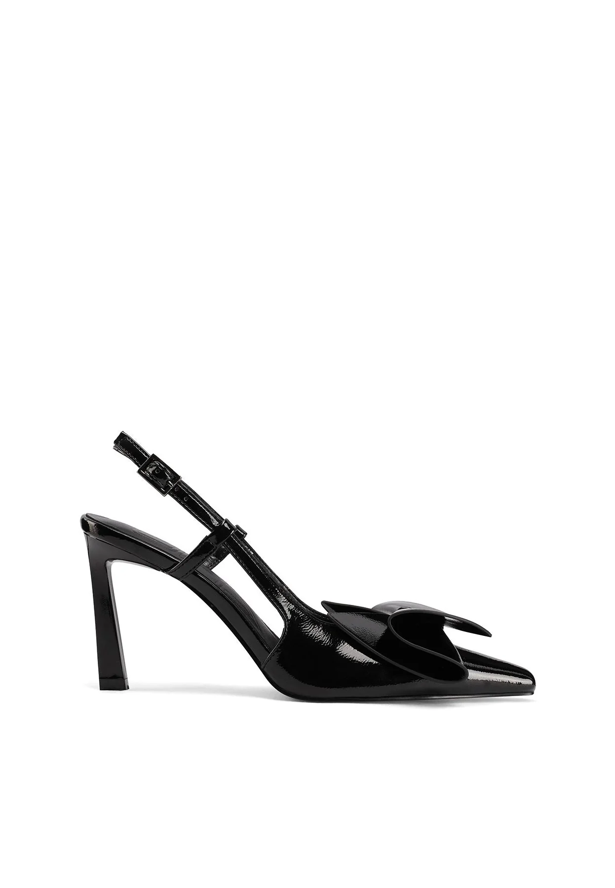 Dècolletè Slingback a punta con maxi fiocco lucido K3739 - Image 2