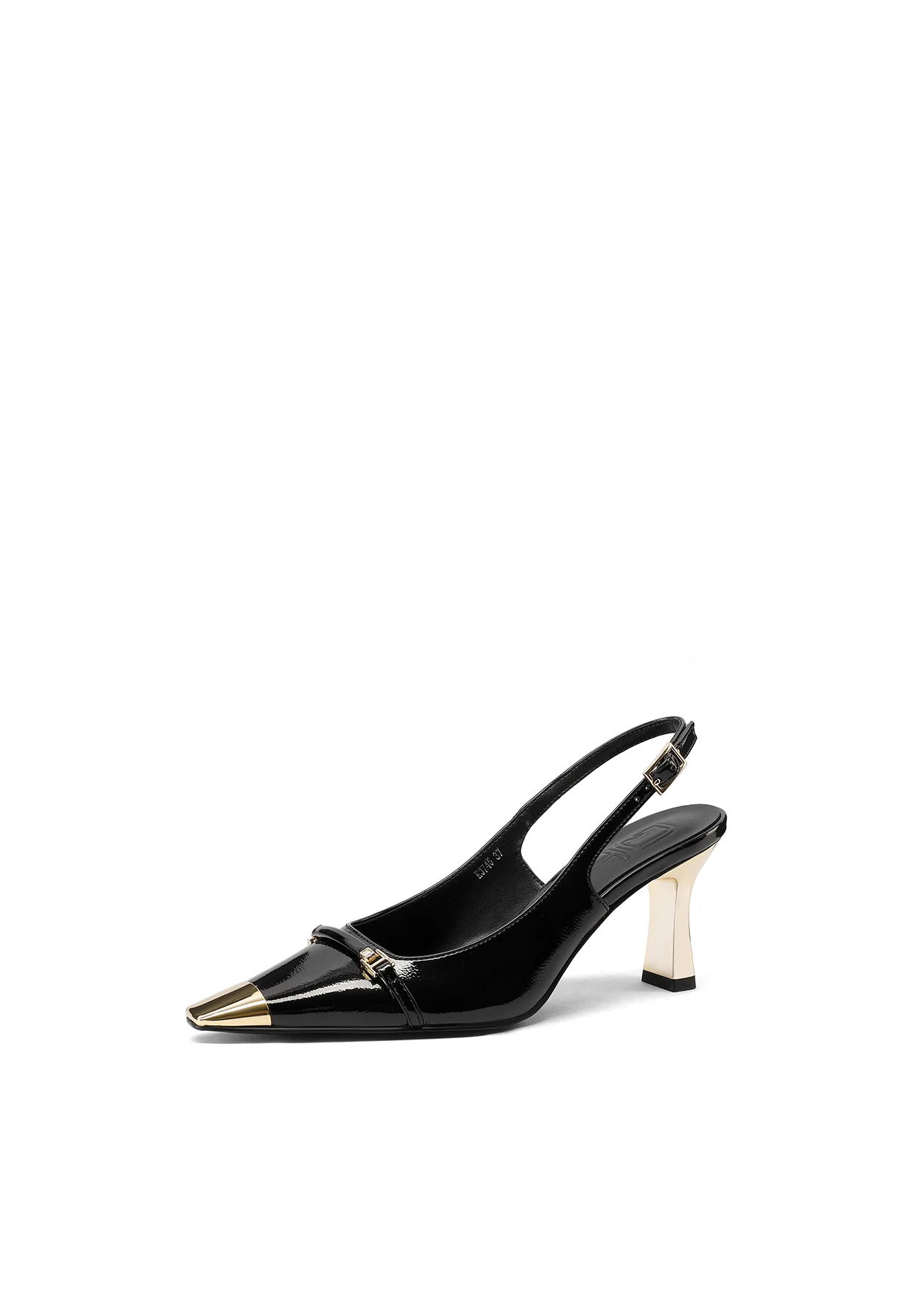 Dècolletè Slingback lucida con punta e tacco metal K3745 - Image 3