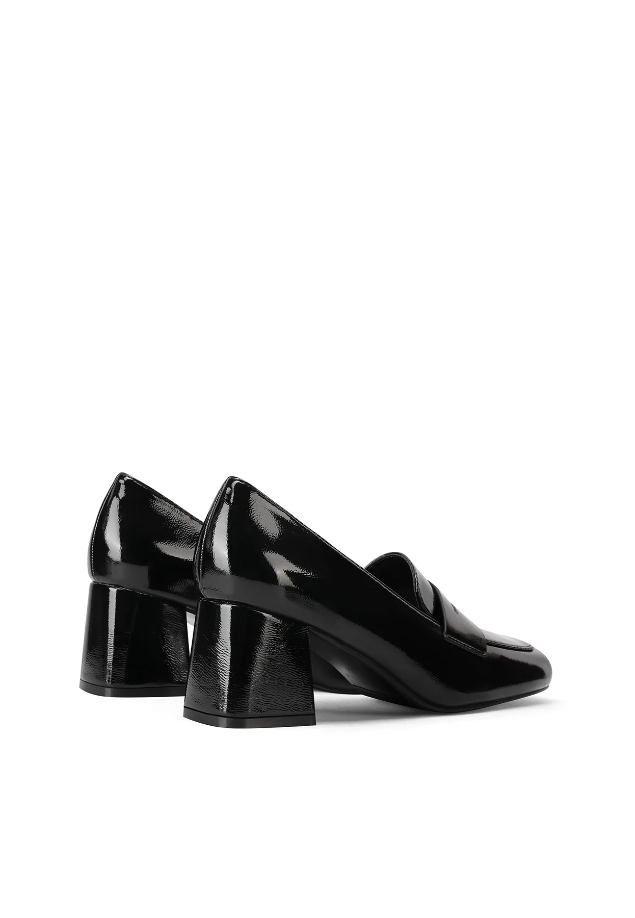 Mocassino nero verniciato con tacco elegante ZM9811 - Image 5