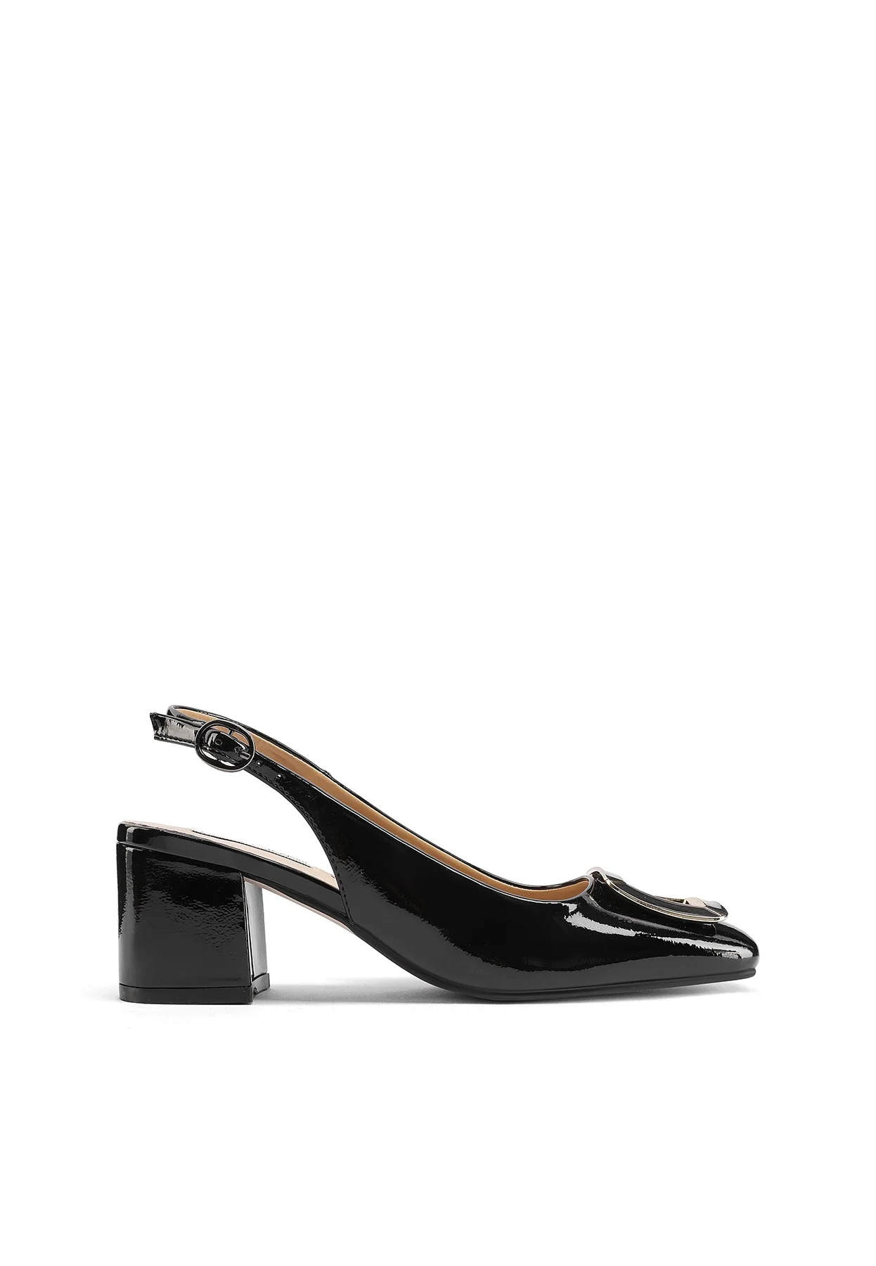 Decolletè Slingback lucida con maxi fibbia ZM9913 - Image 2