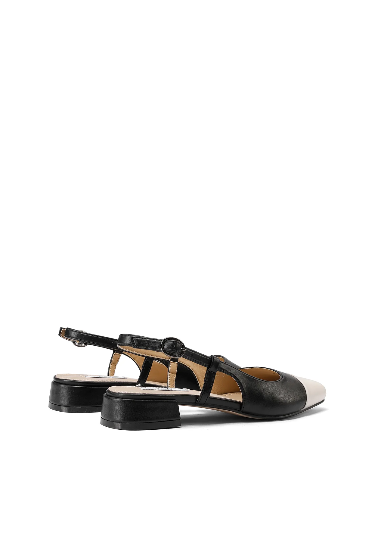 Decolletè Slingback bicolore a punta con tacco basso ZM9933 - Image 4