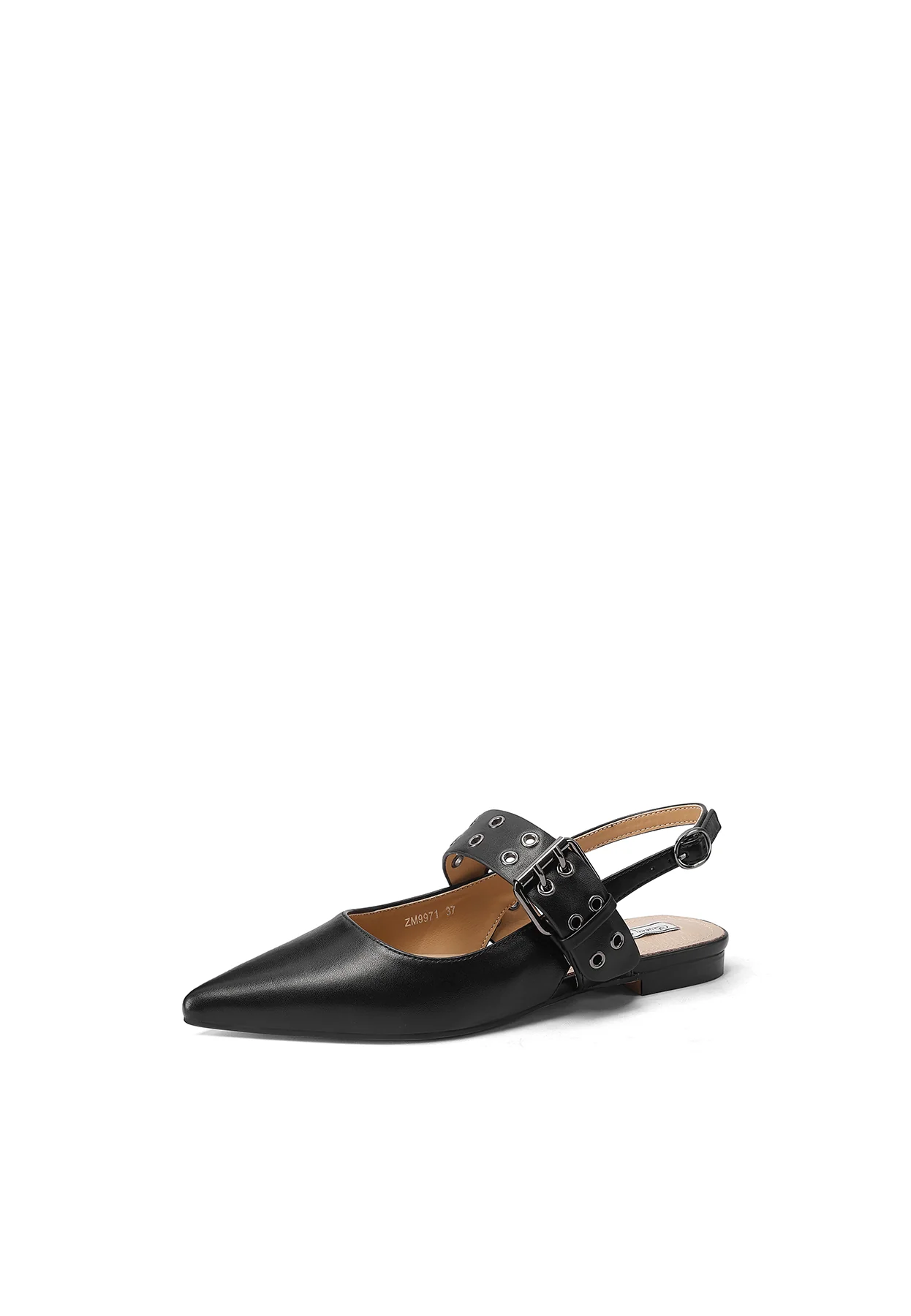 Dècolletè Slingback a punta con cinturini e borchie ZM9971 - Image 3