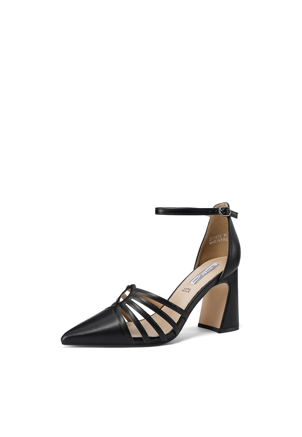 Décolleté a punta con cinturini e tacco largo ZM9972 - Image 10
