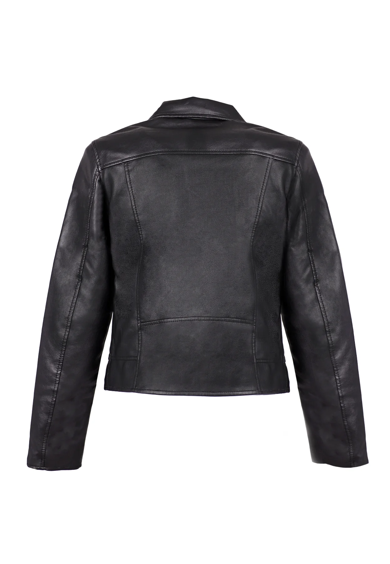 Giacca biker nera in ecopelle Y4005 - Image 3