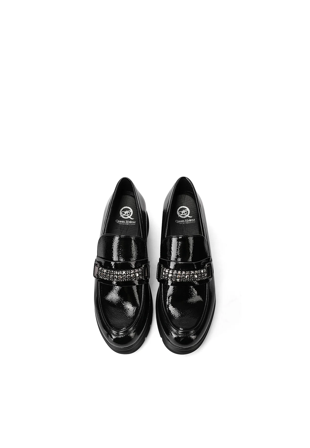 Mocassino lucido con fascia gioiello moderna X31-42 - Image 4