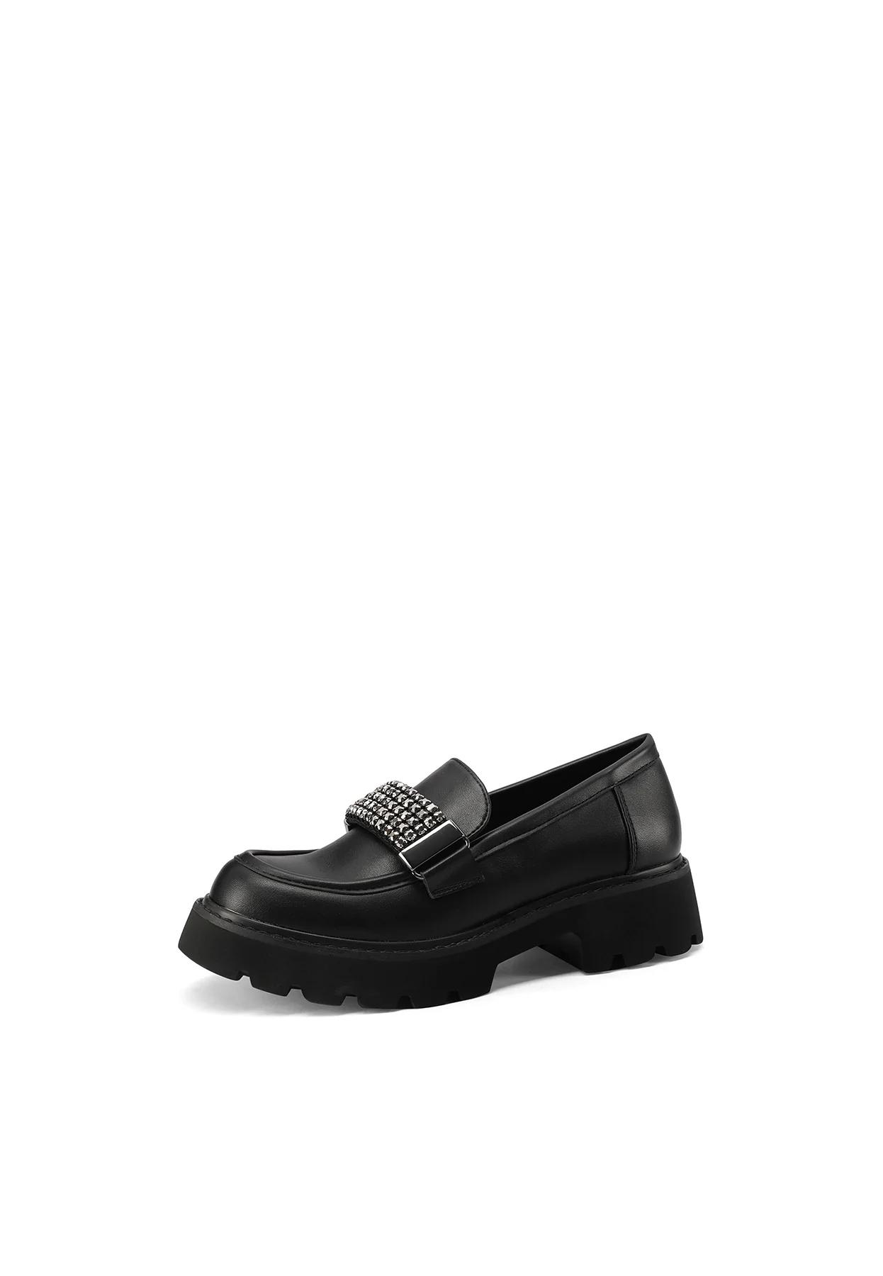 Mocassino nero con dettagli gioiello e suola chunky X31-57 - Image 3