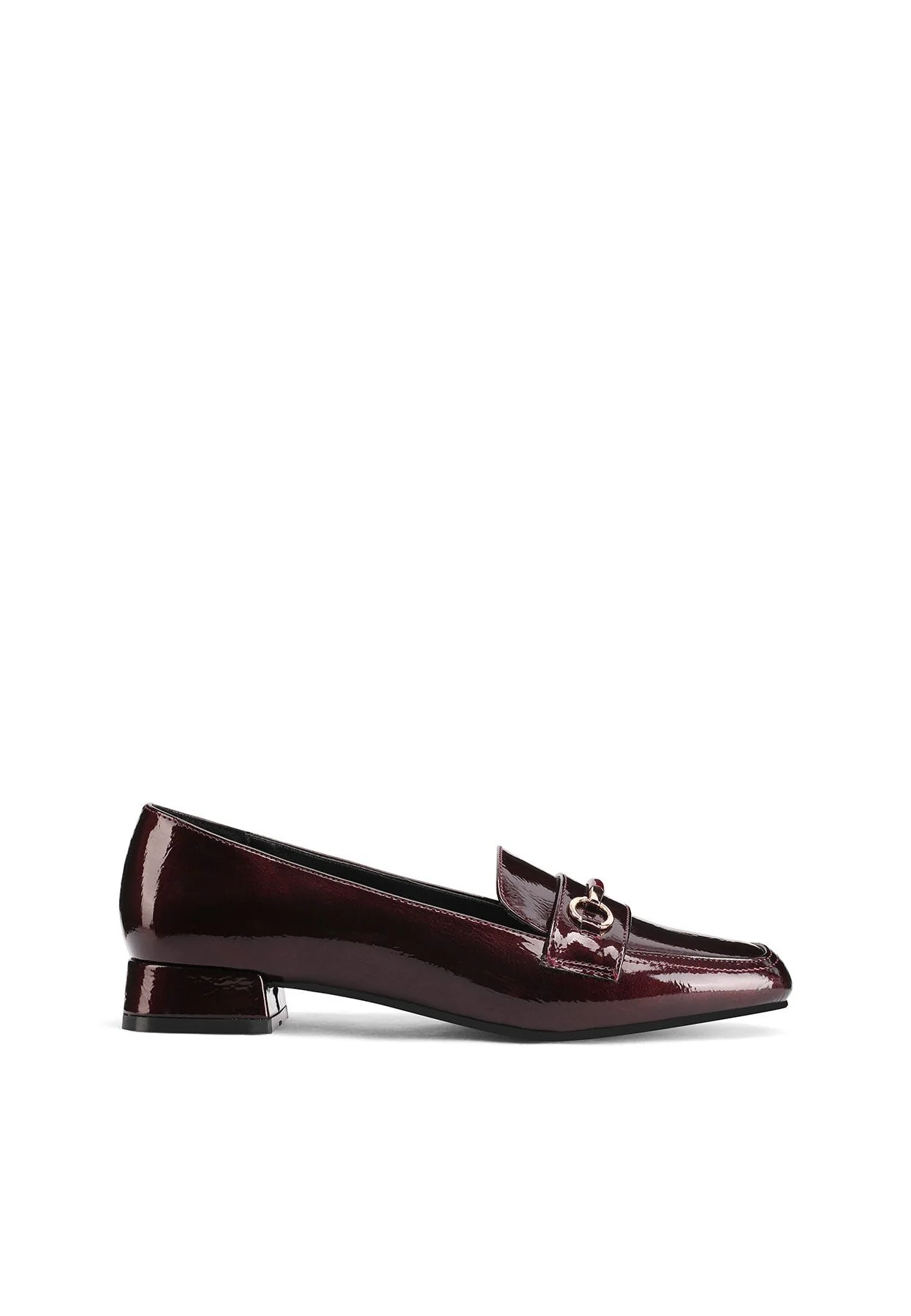 Mocassino bordeaux lucido con tacco basso ZM9802 - Image 2