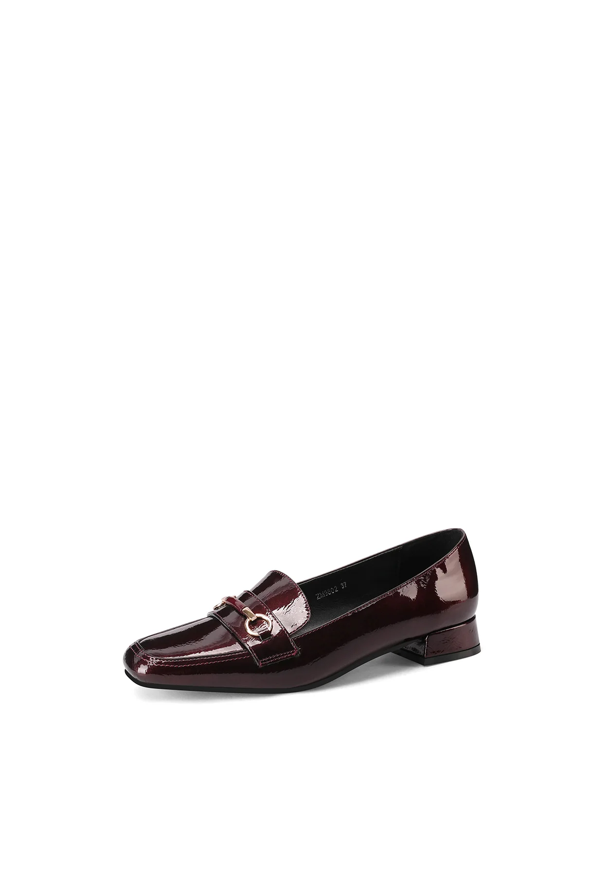 Mocassino bordeaux lucido con tacco basso ZM9802 - Image 3