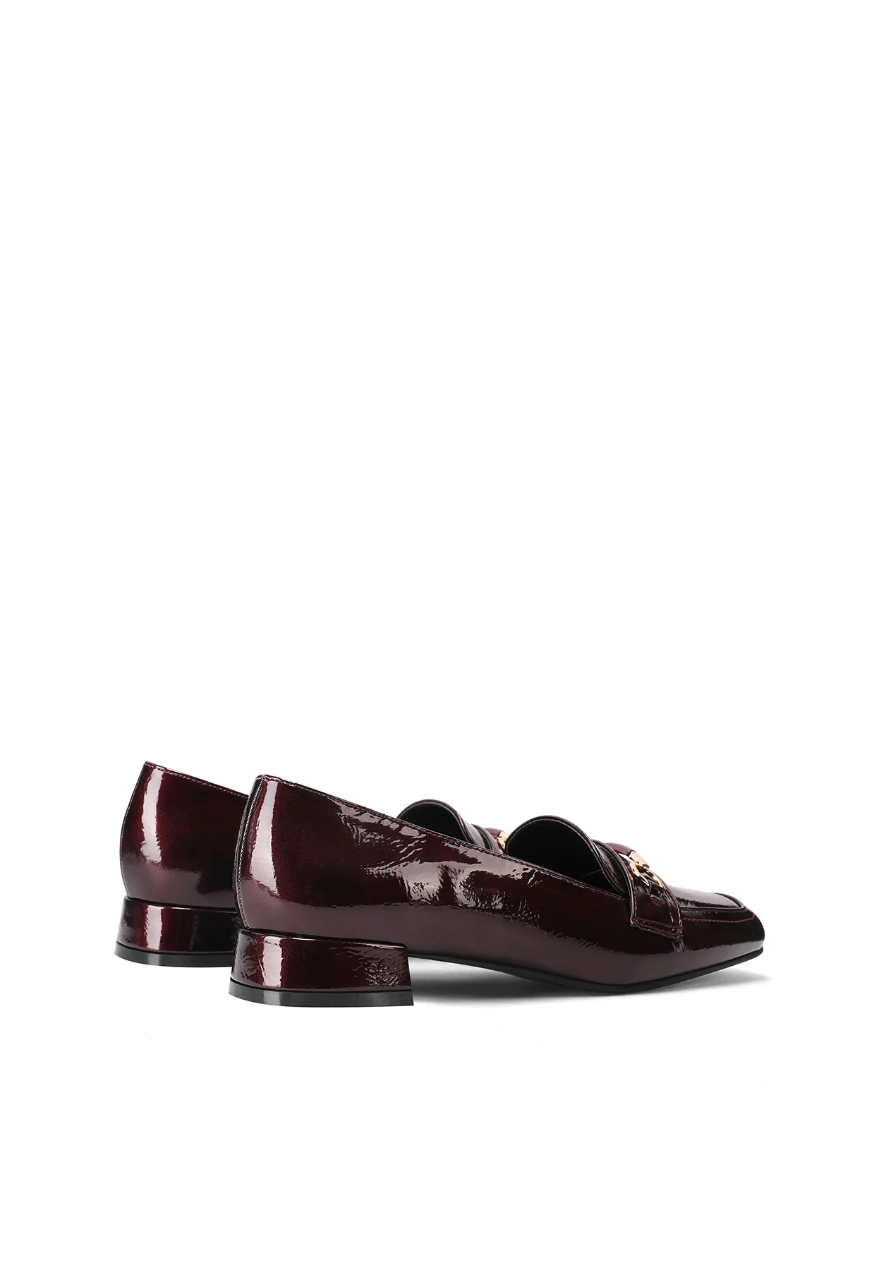 Mocassino bordeaux lucido con tacco basso ZM9802 - Image 5