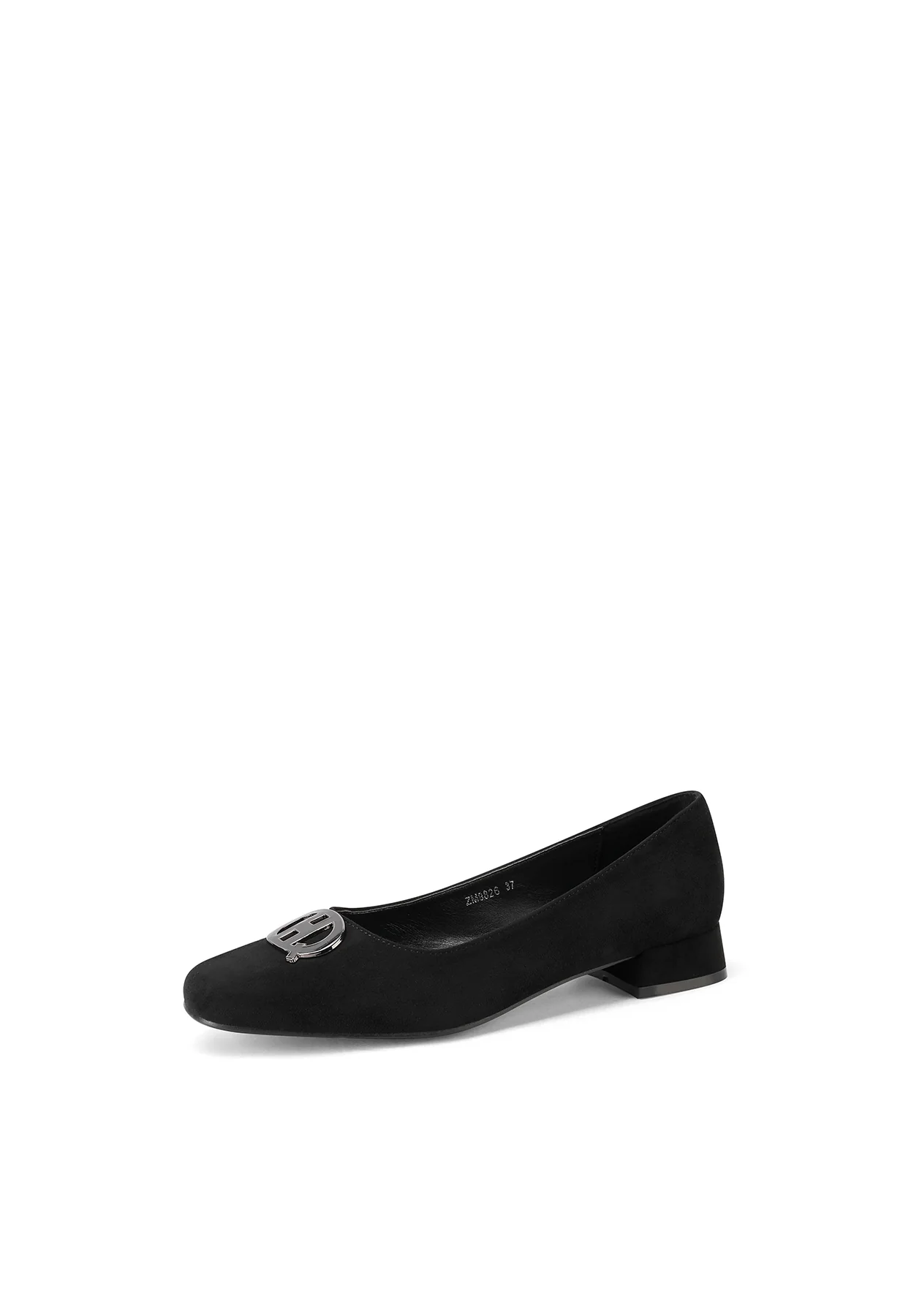 Ballerina nera elegante con tacco basso ZM9826 - Image 3