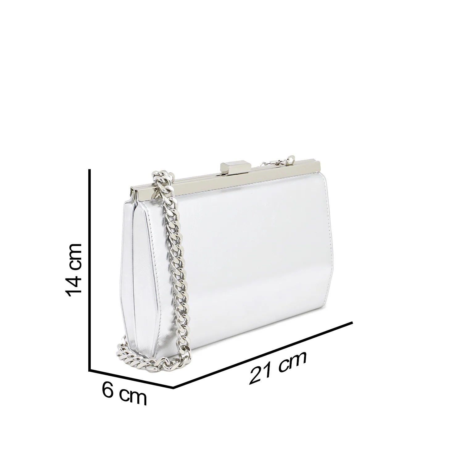 Pochette elegante metallizzata con catena a spalla S603 - Image 13