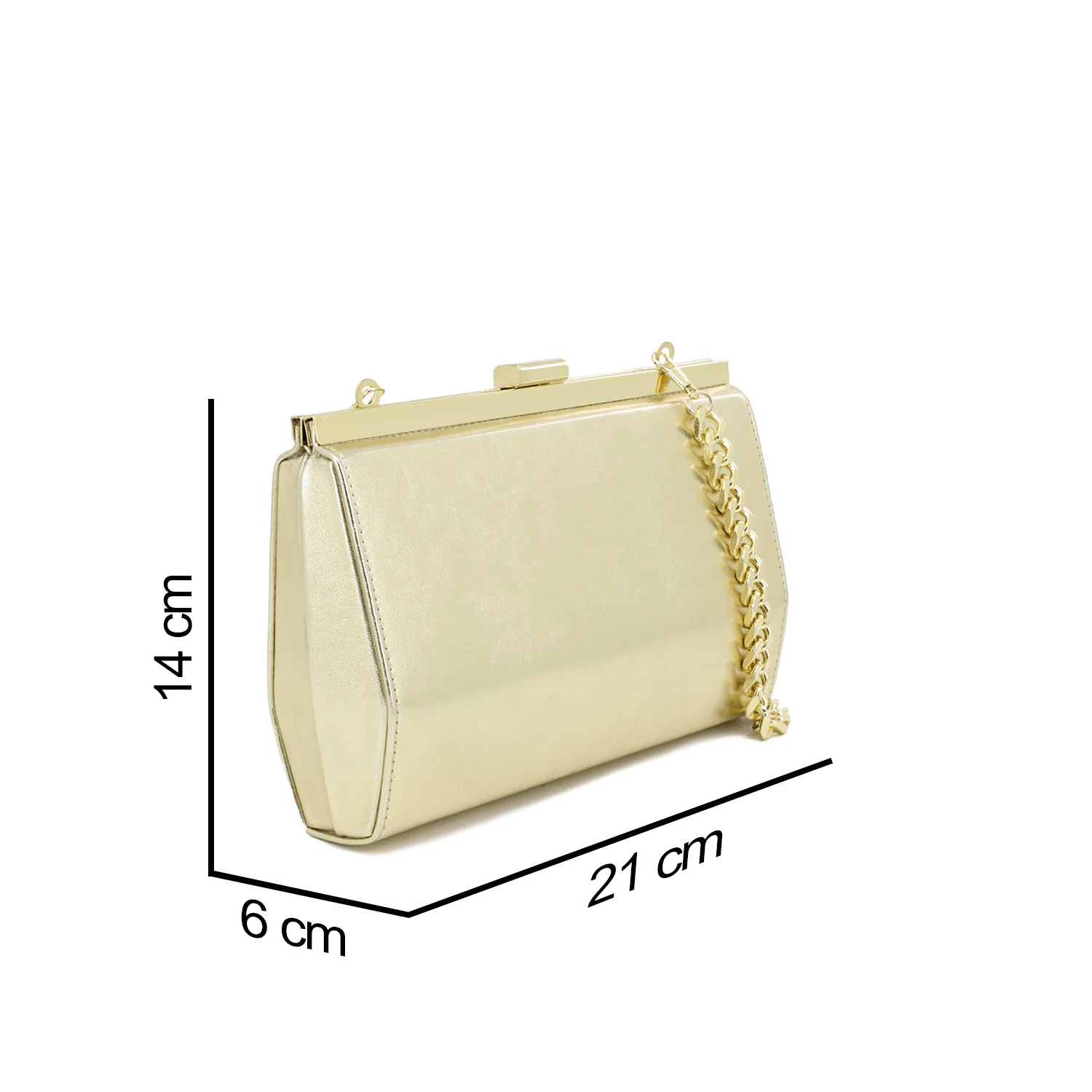 Pochette elegante metallizzata con catena a spalla S603 - Image 20