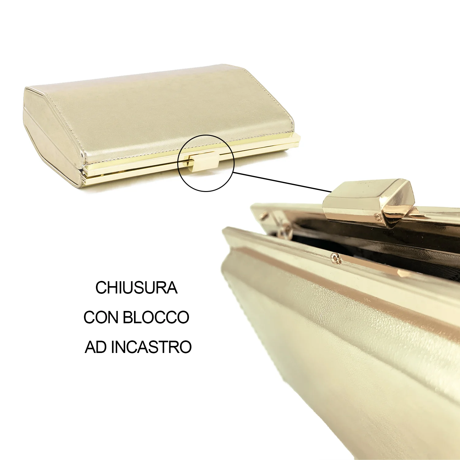 Pochette elegante metallizzata con catena a spalla S603 - Image 21
