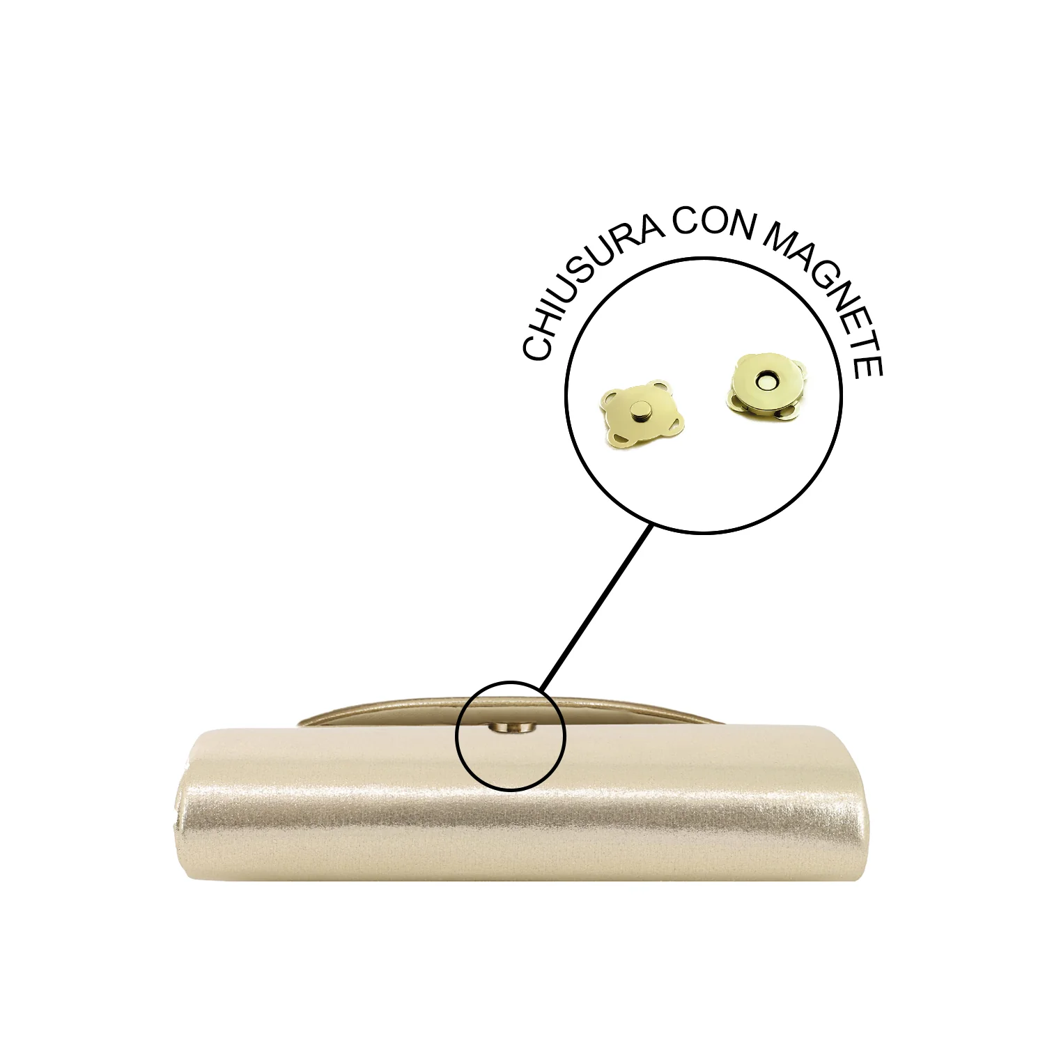 Pochette metallizzata elegante a busta con catena sottile S608 - Image 12
