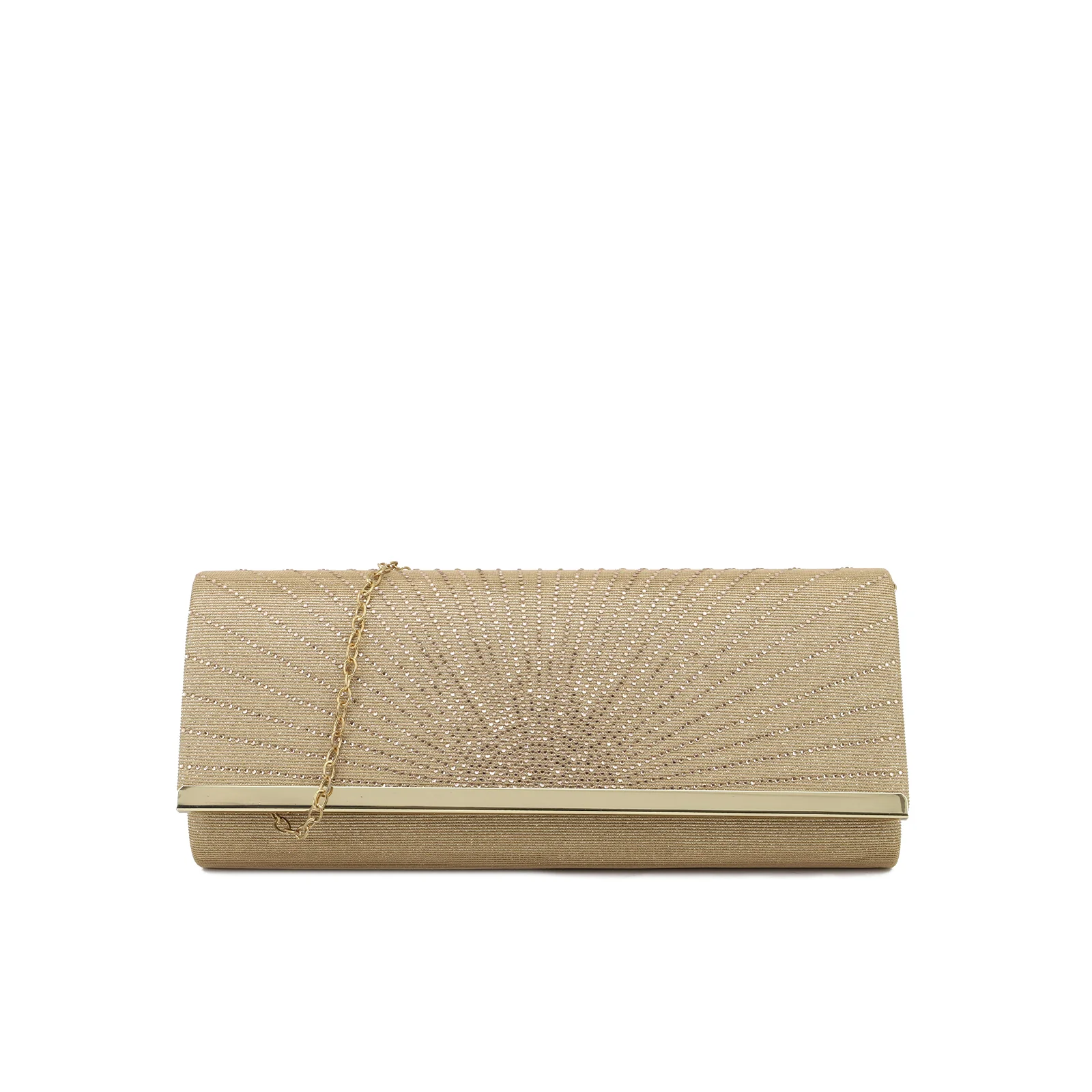 Pochette elegante glitterata con strass e catena S610 - Image 23