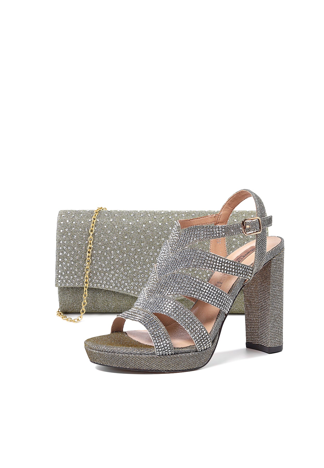 Sandali glitter con tacco alto e plateau da cerimonia S2807 - Image 13
