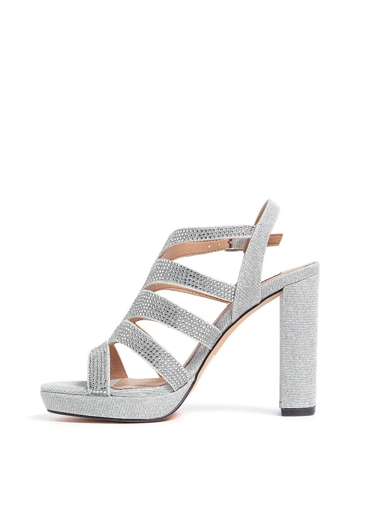 Sandali glitter con tacco alto e plateau da cerimonia S2807 - Image 18