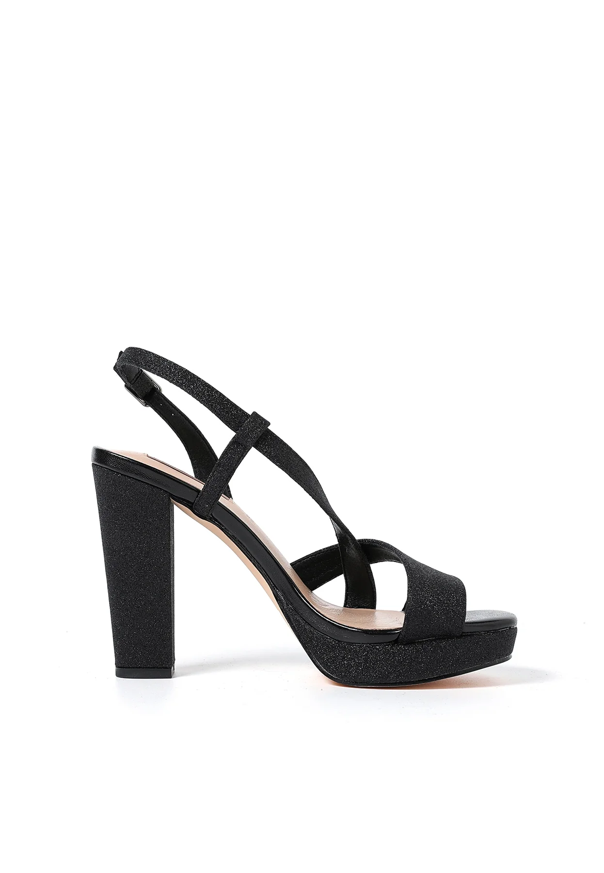 Sandali glitter donna con fasce e plateau S2814 - Image 3