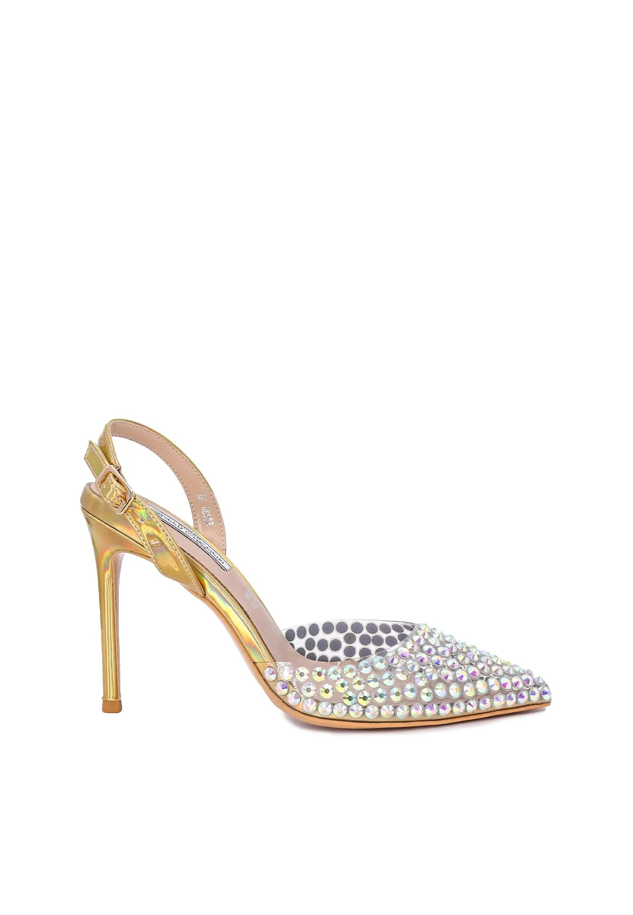 Decollete Slingback a punta con strass e tacco alto K3338